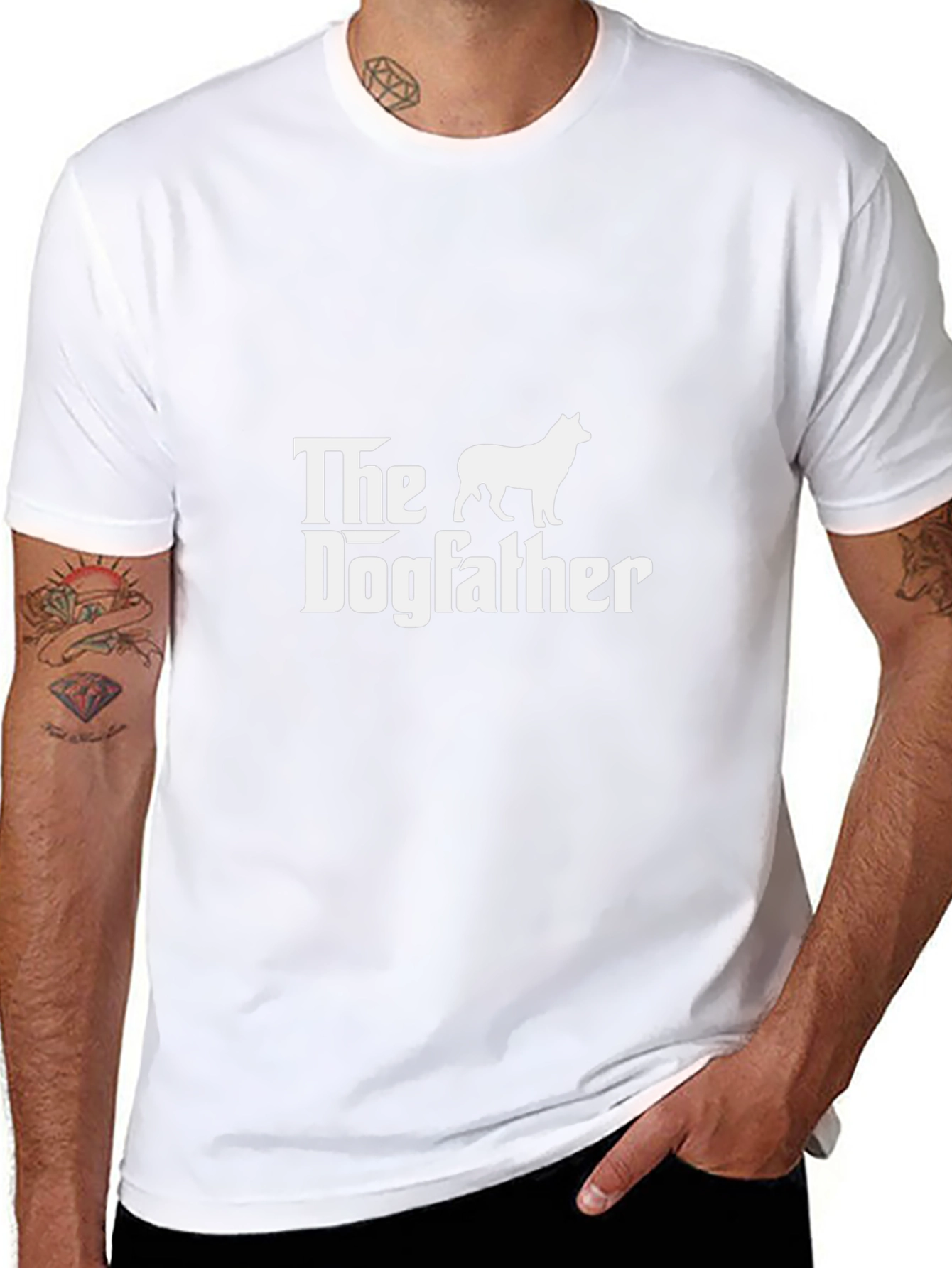 Camiseta Negra The Dogfather para Amantes de Perros