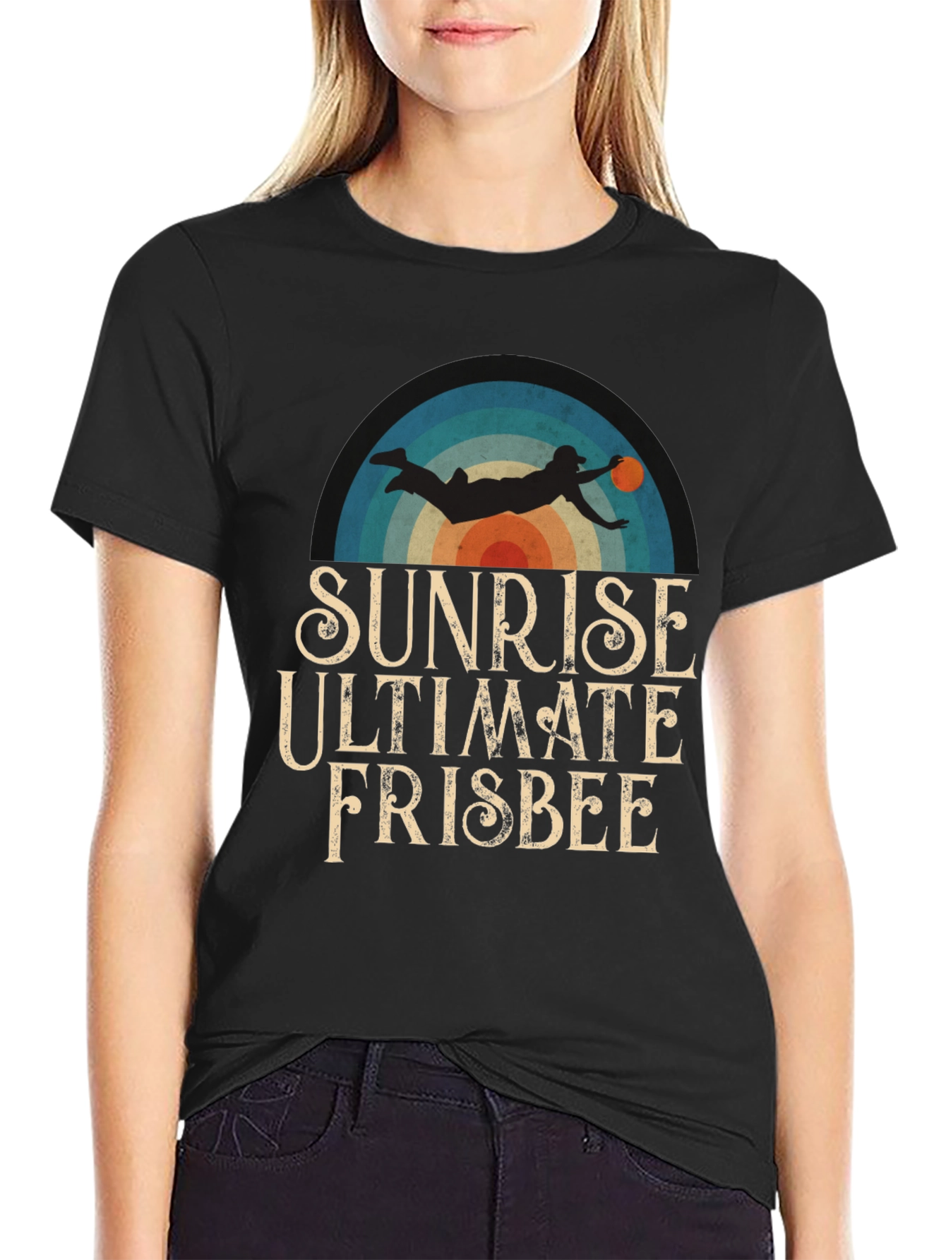 Camiseta Sunrise Ultimate Frisbee para Hombre - Estilo Retro