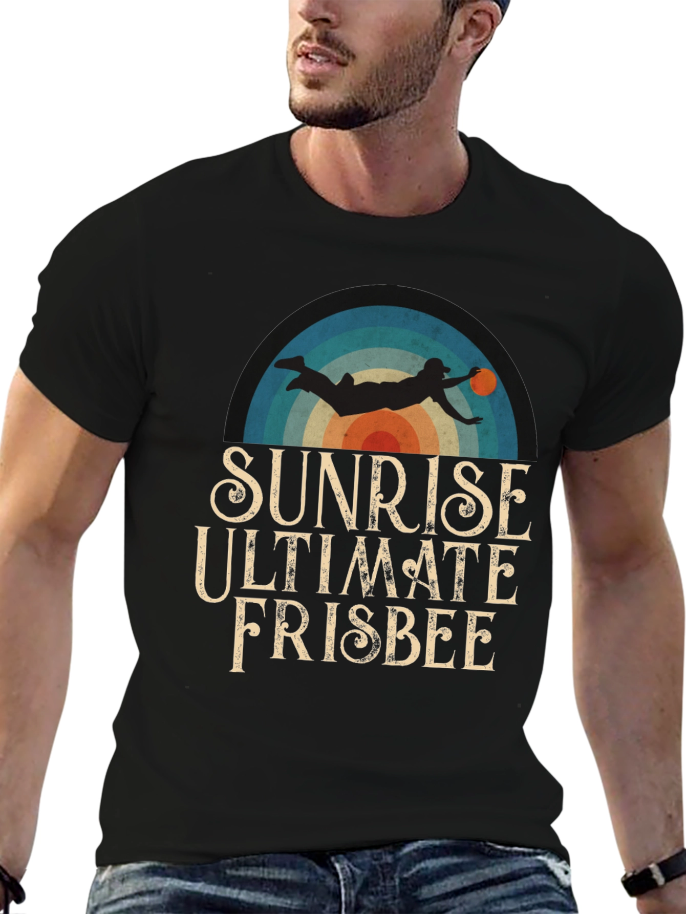 Camiseta Sunrise Ultimate Frisbee para Hombre - Estilo Retro