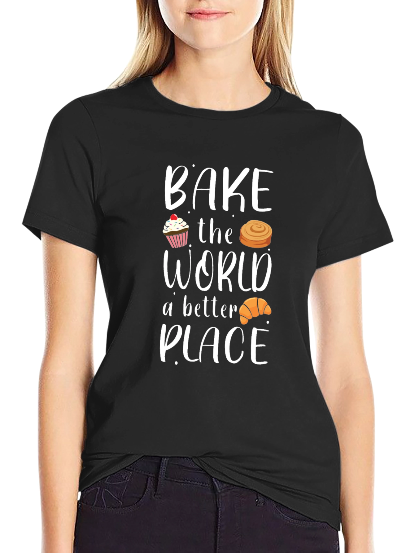 Camiseta Negra Bake the World a Better Place