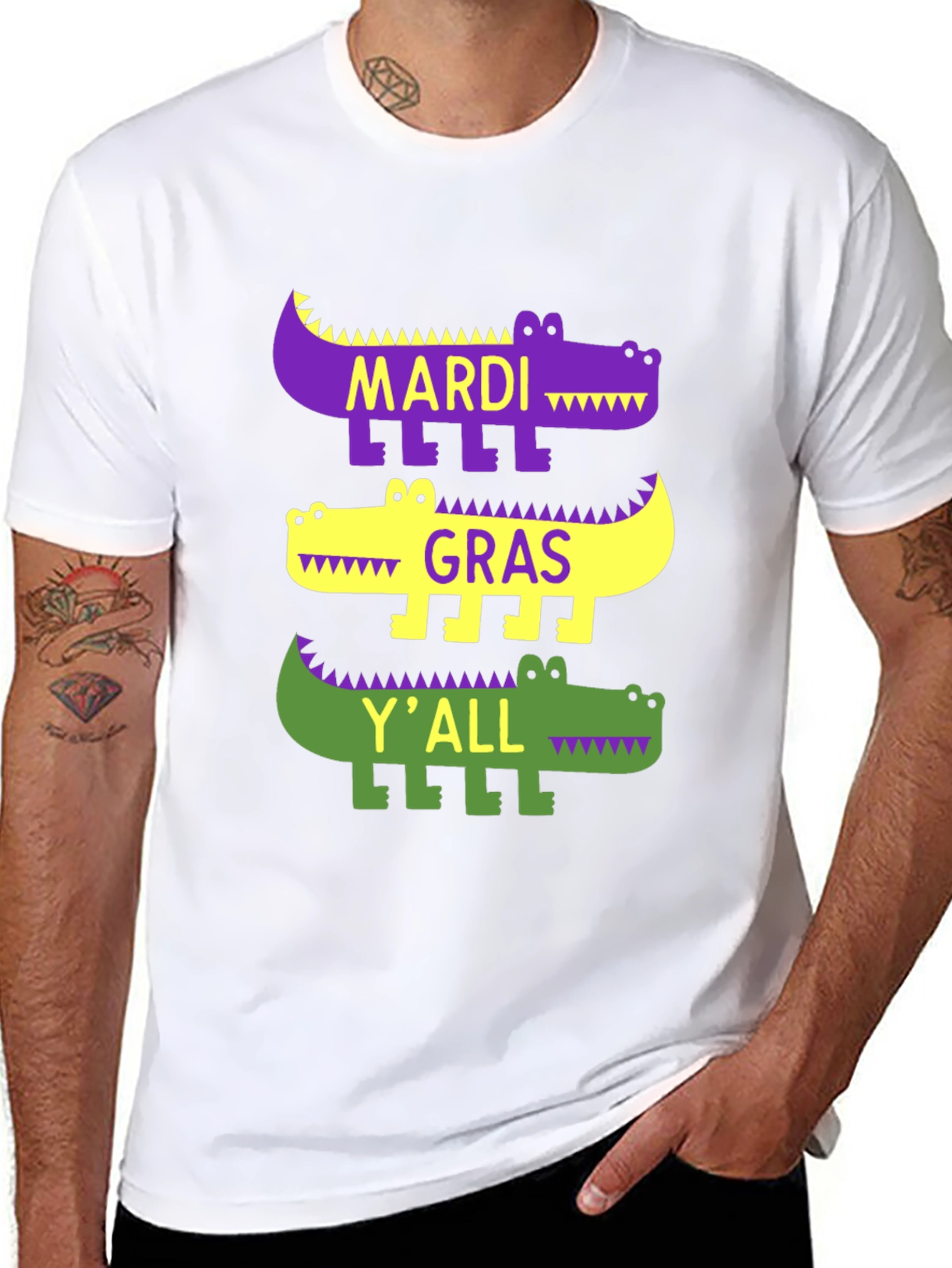 Camiseta Mardi Gras con diseño de caimán