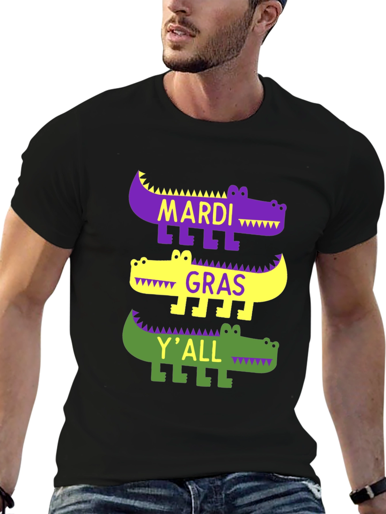 Camiseta Mardi Gras con diseño de caimán