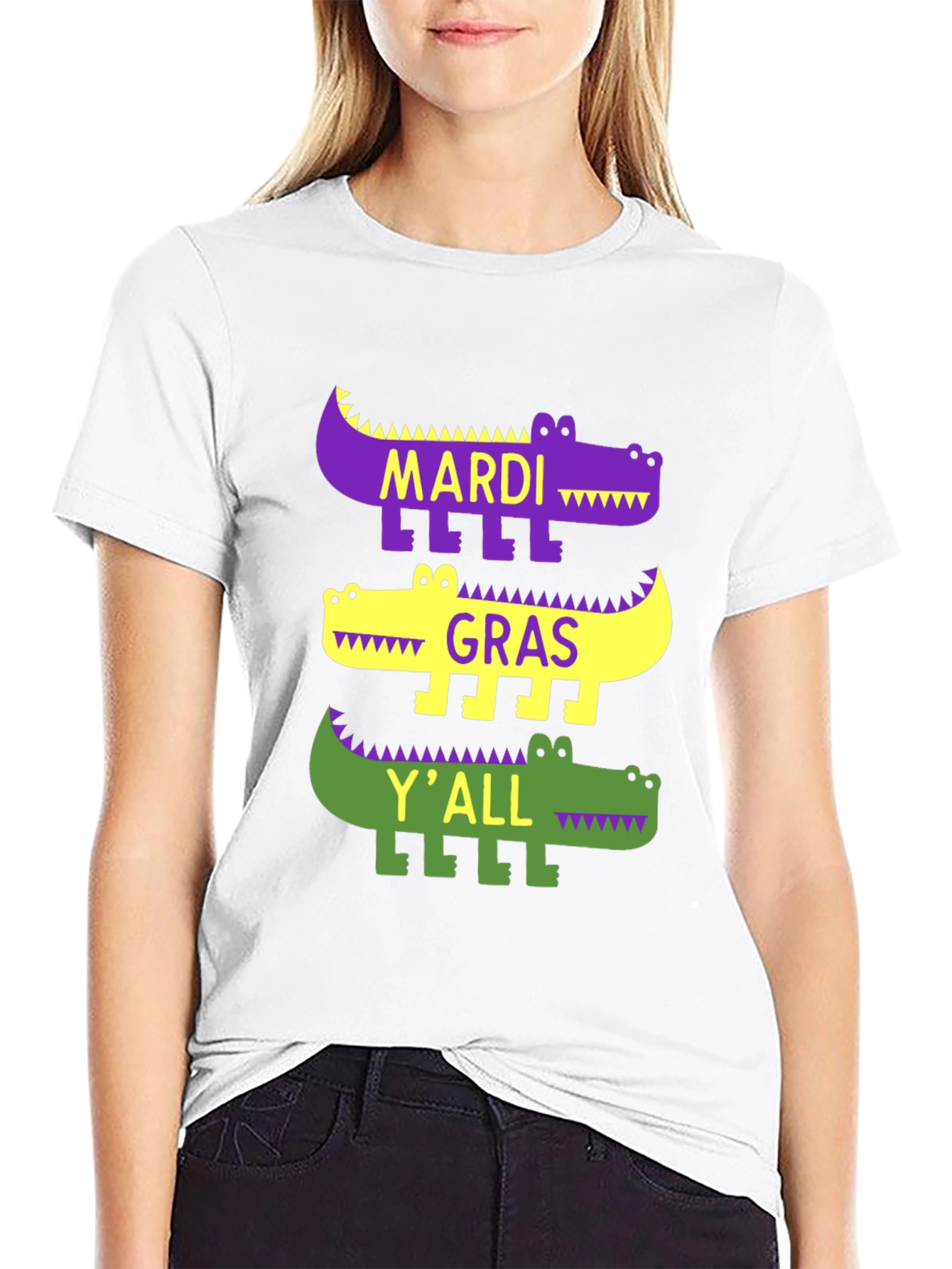 Camiseta Mardi Gras con diseño de caimán