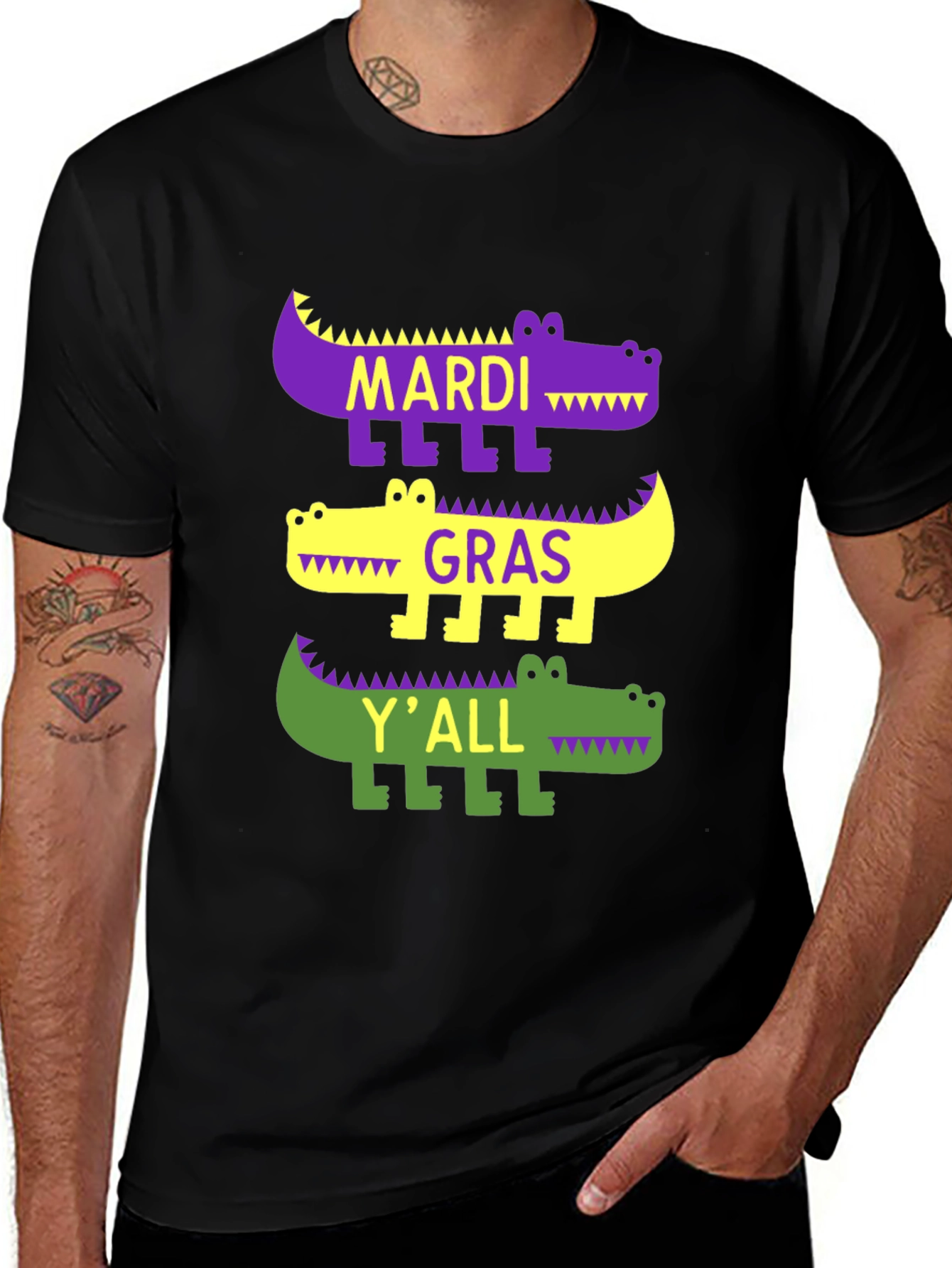 Camiseta Mardi Gras con diseño de caimán