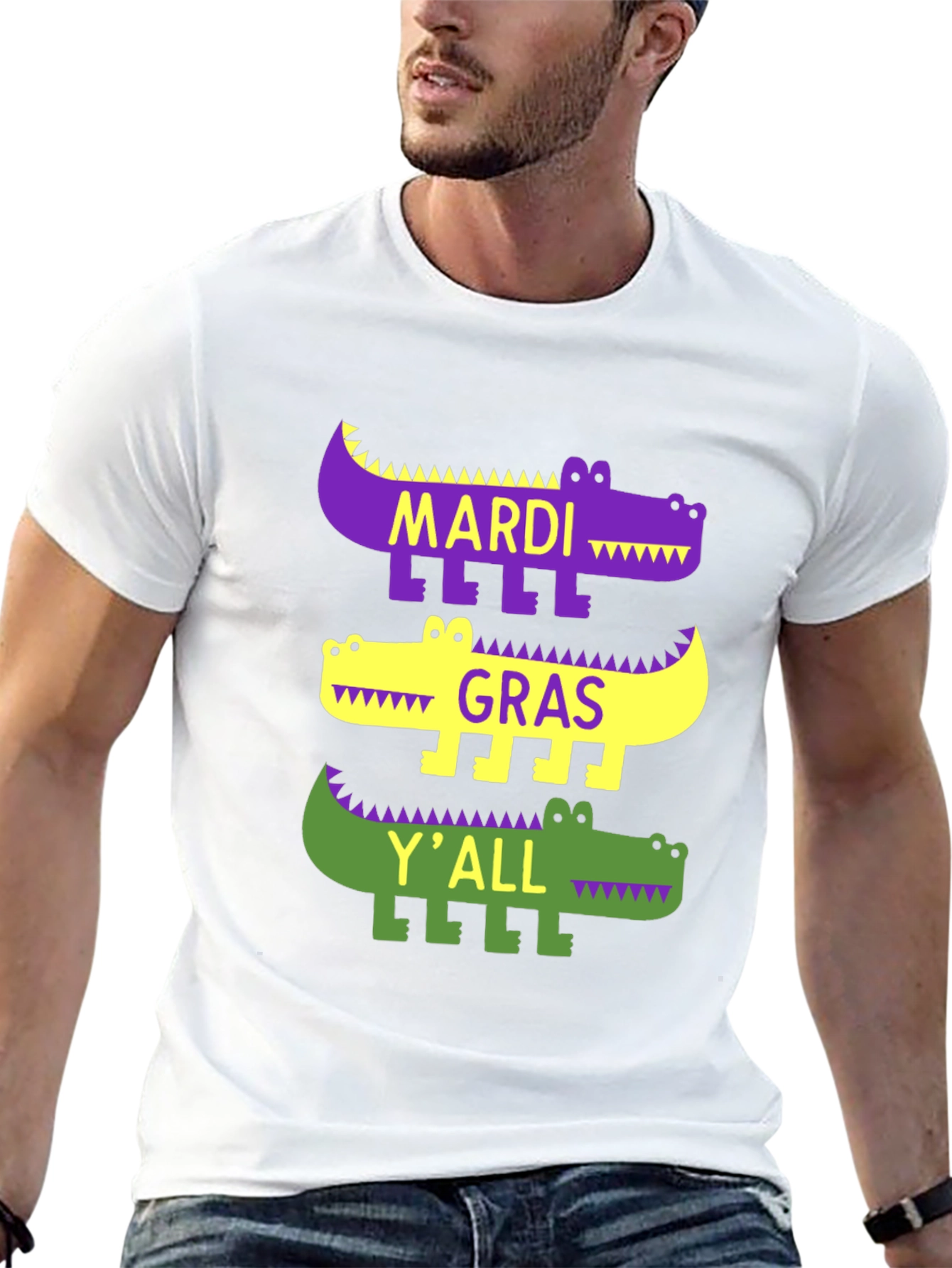 Camiseta Mardi Gras con diseño de caimán