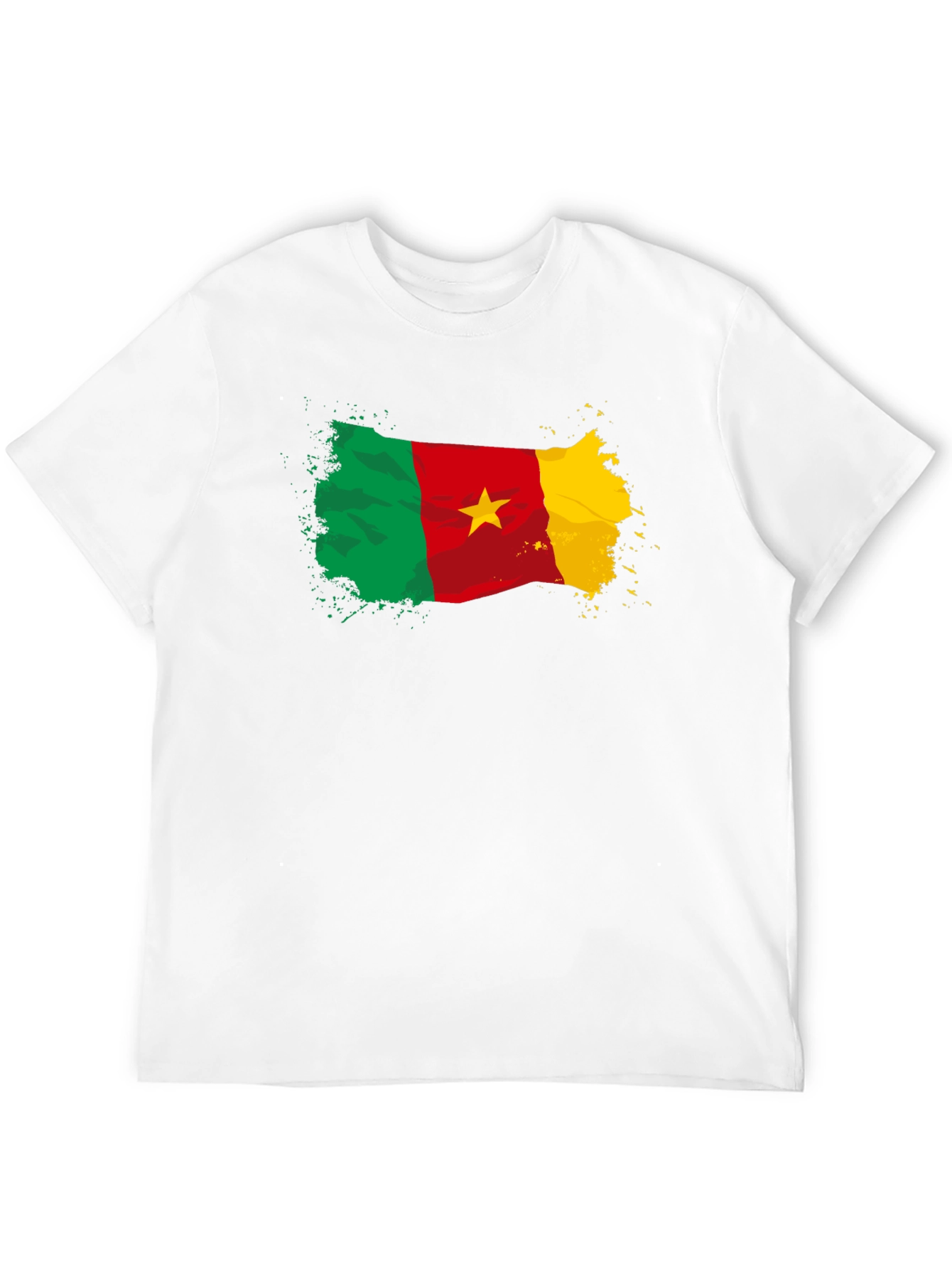 Camiseta Negra Bandera Camerún con Estrella