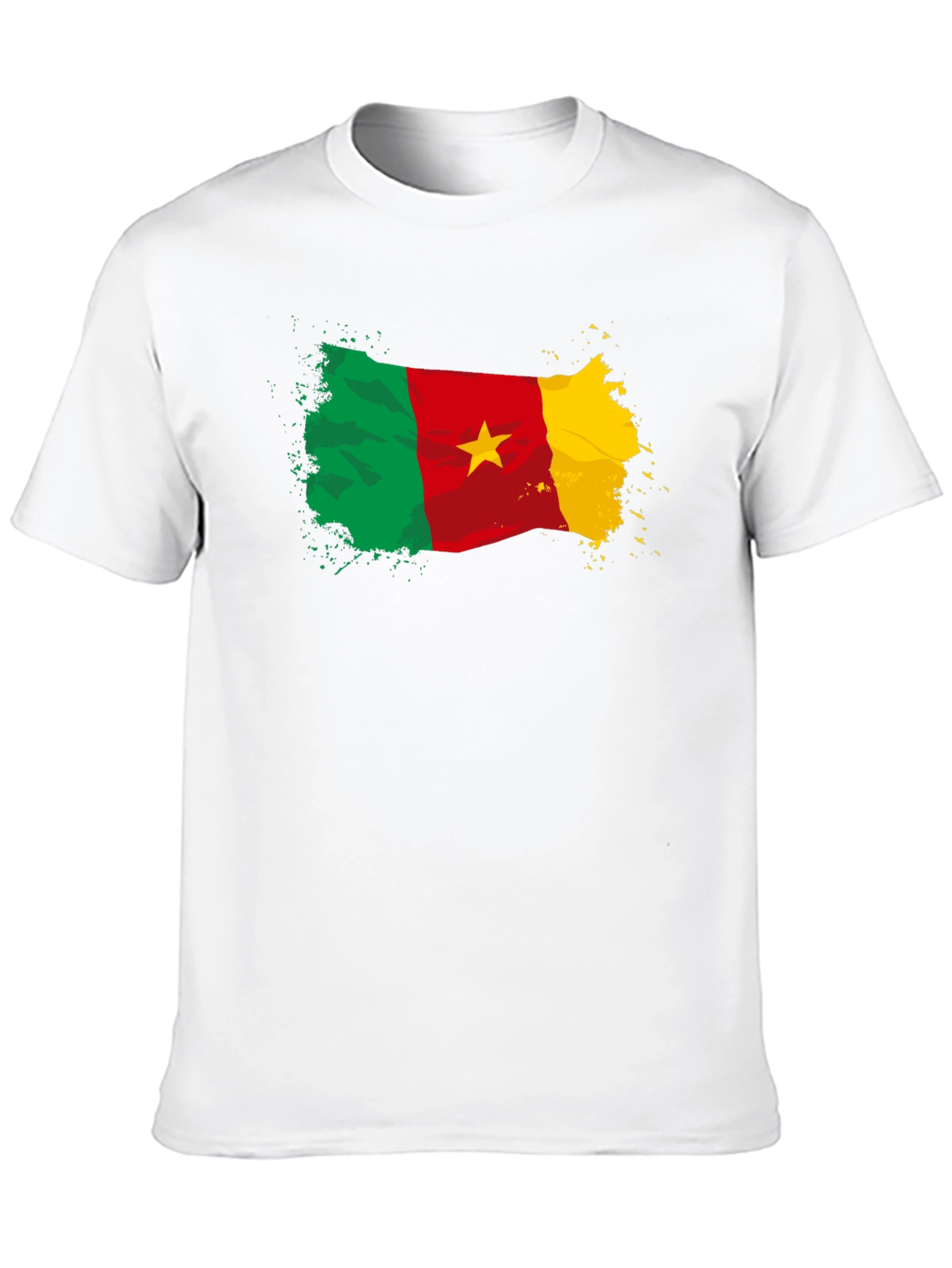 Camiseta Negra Bandera Camerún con Estrella