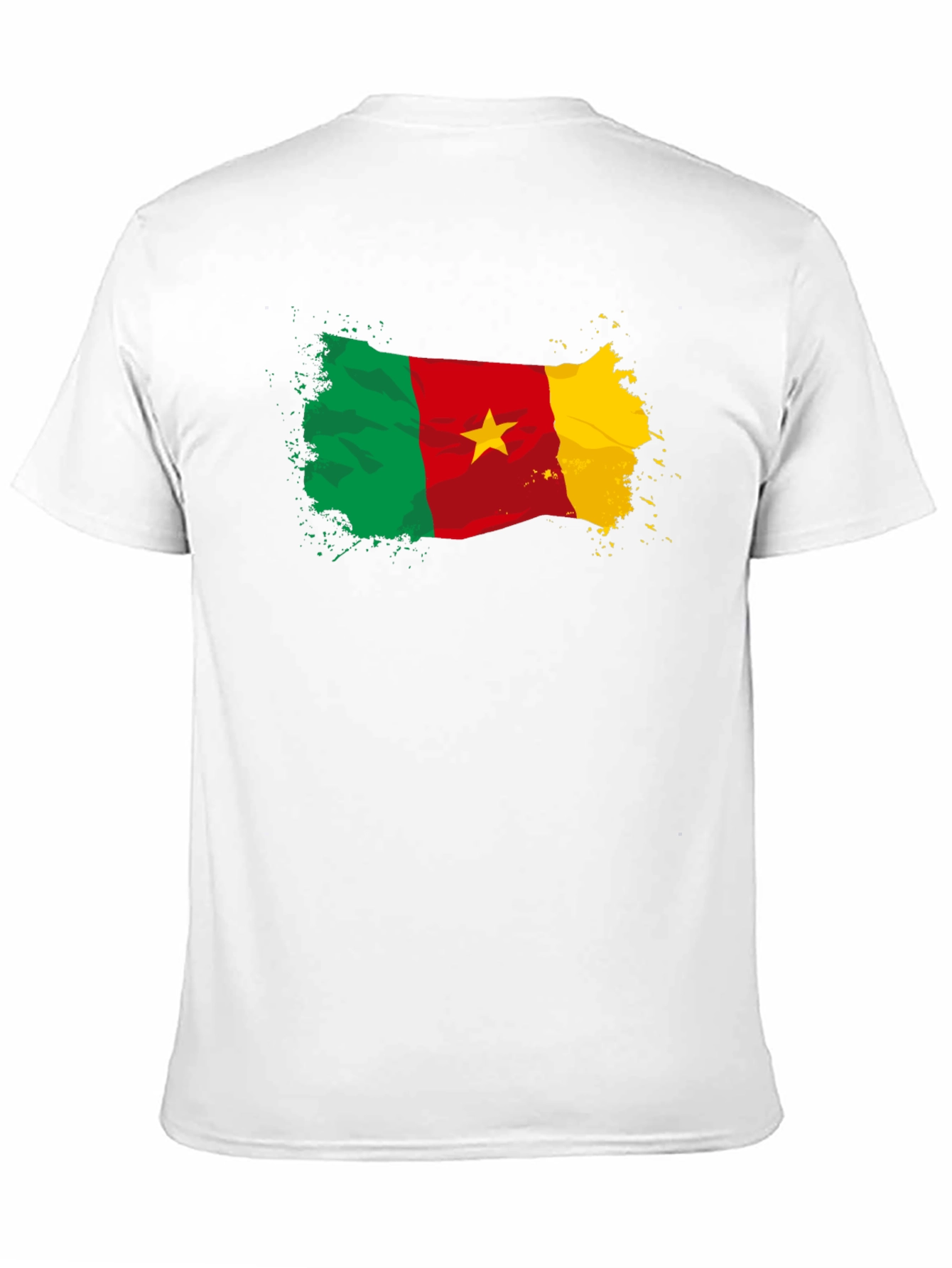 Camiseta Negra Bandera Camerún con Estrella