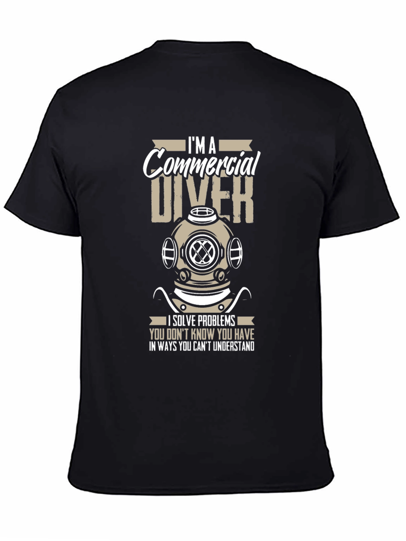 Camiseta Negra Buzo Comercial - Resuelvo Problemas