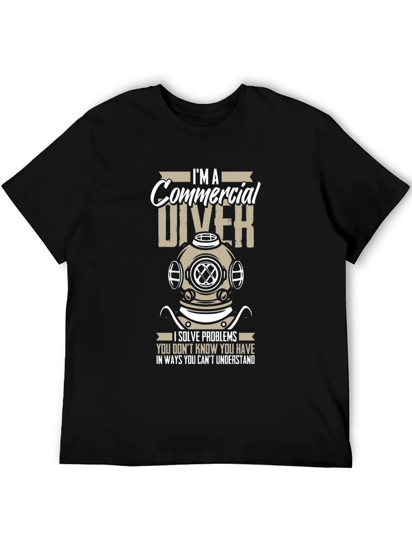Camiseta Negra Buzo Comercial - Resuelvo Problemas