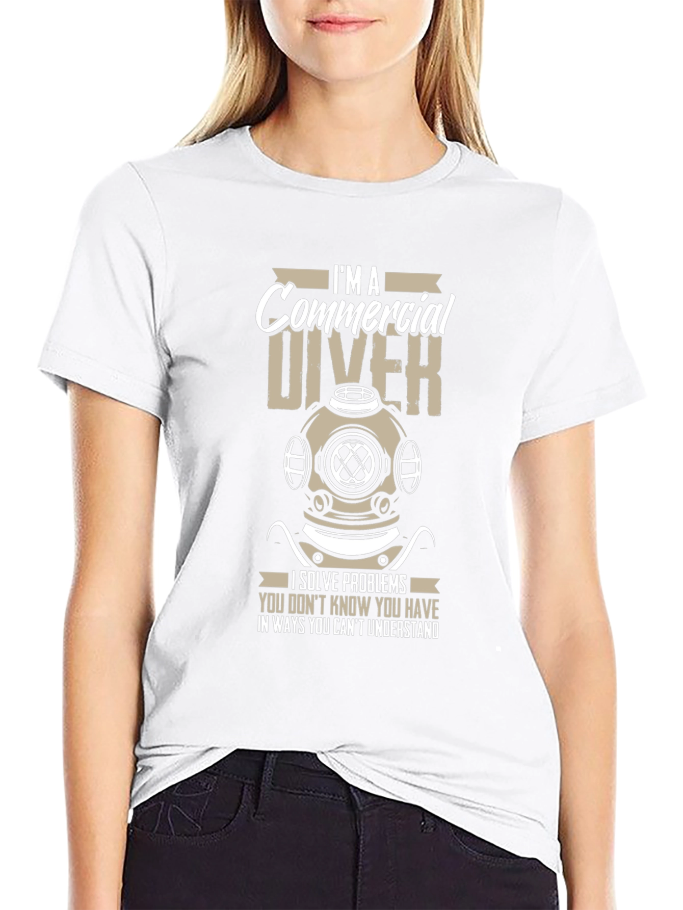 Camiseta Negra Buzo Comercial - Resuelvo Problemas