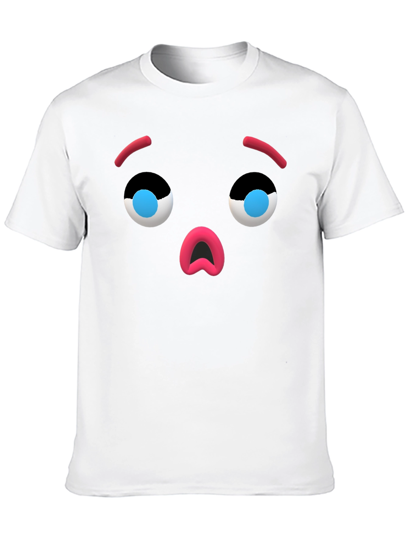 Camiseta Negra con Cara de Emoji Sorprendido