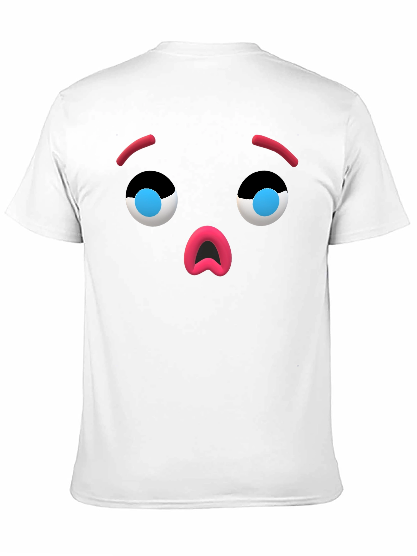 Camiseta Negra con Cara de Emoji Sorprendido
