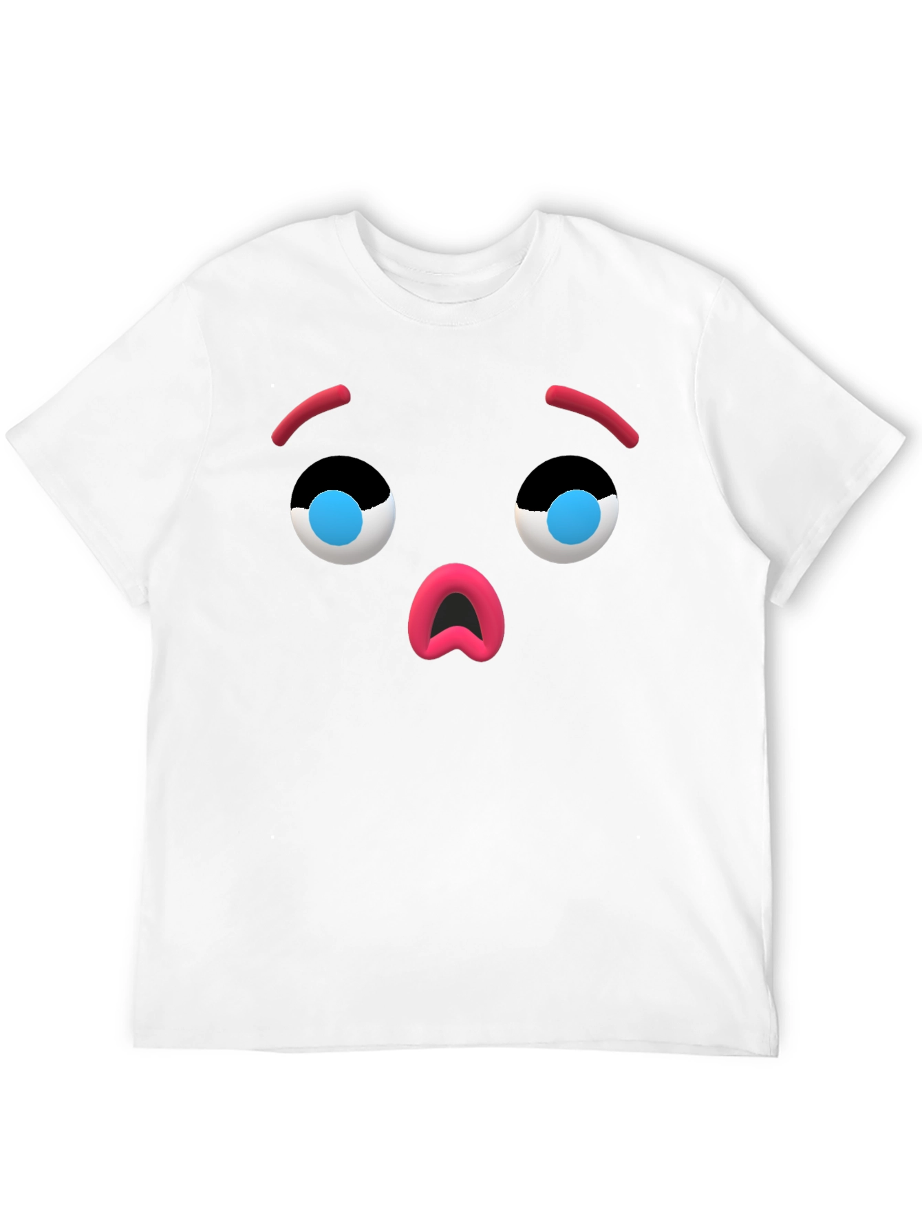 Camiseta Negra con Cara de Emoji Sorprendido