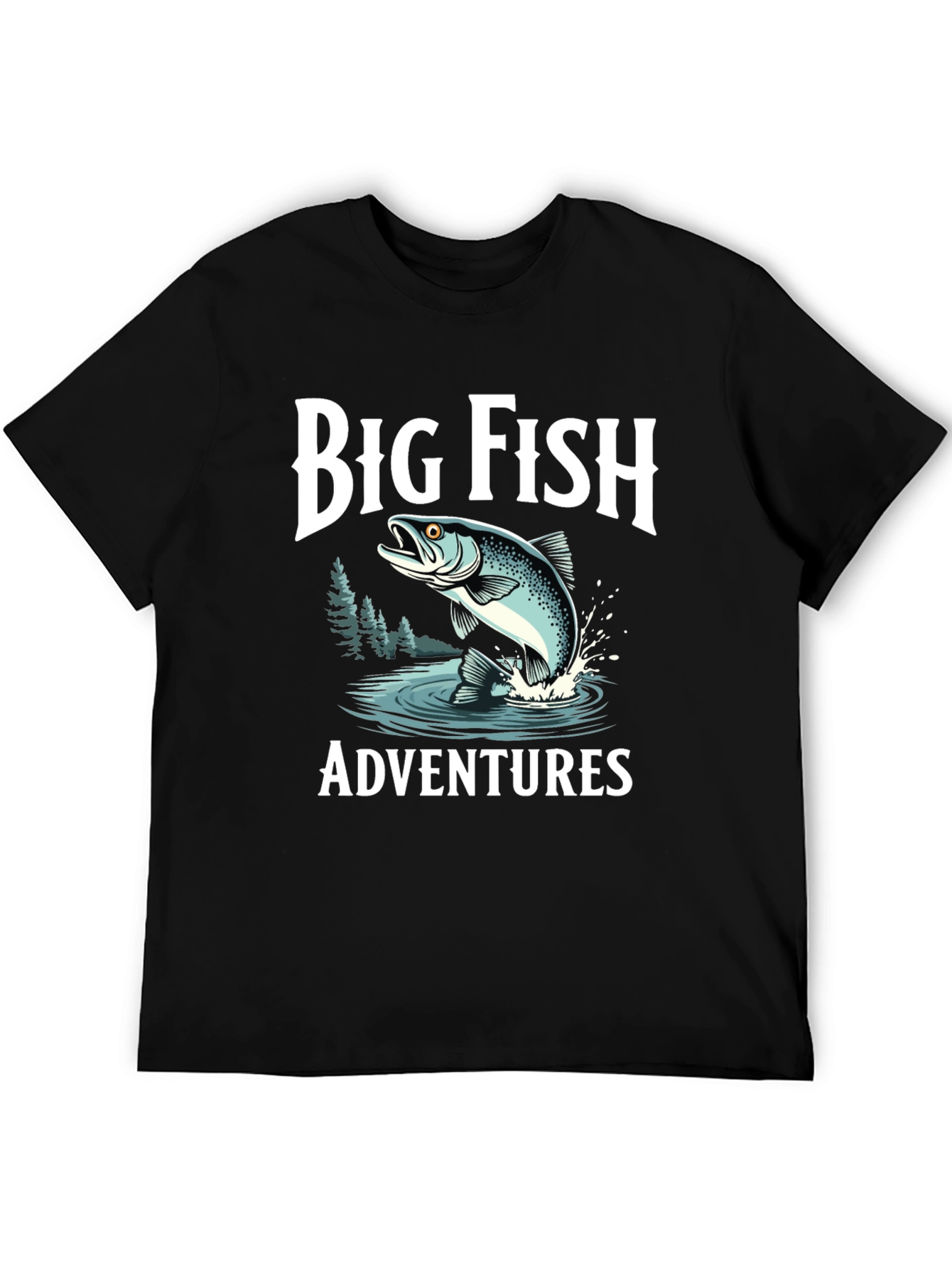 Camiseta Negra Big Fish Adventures para Hombre
