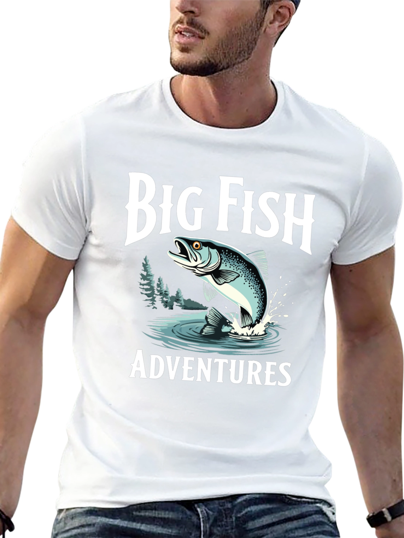 Camiseta Negra Big Fish Adventures para Hombre