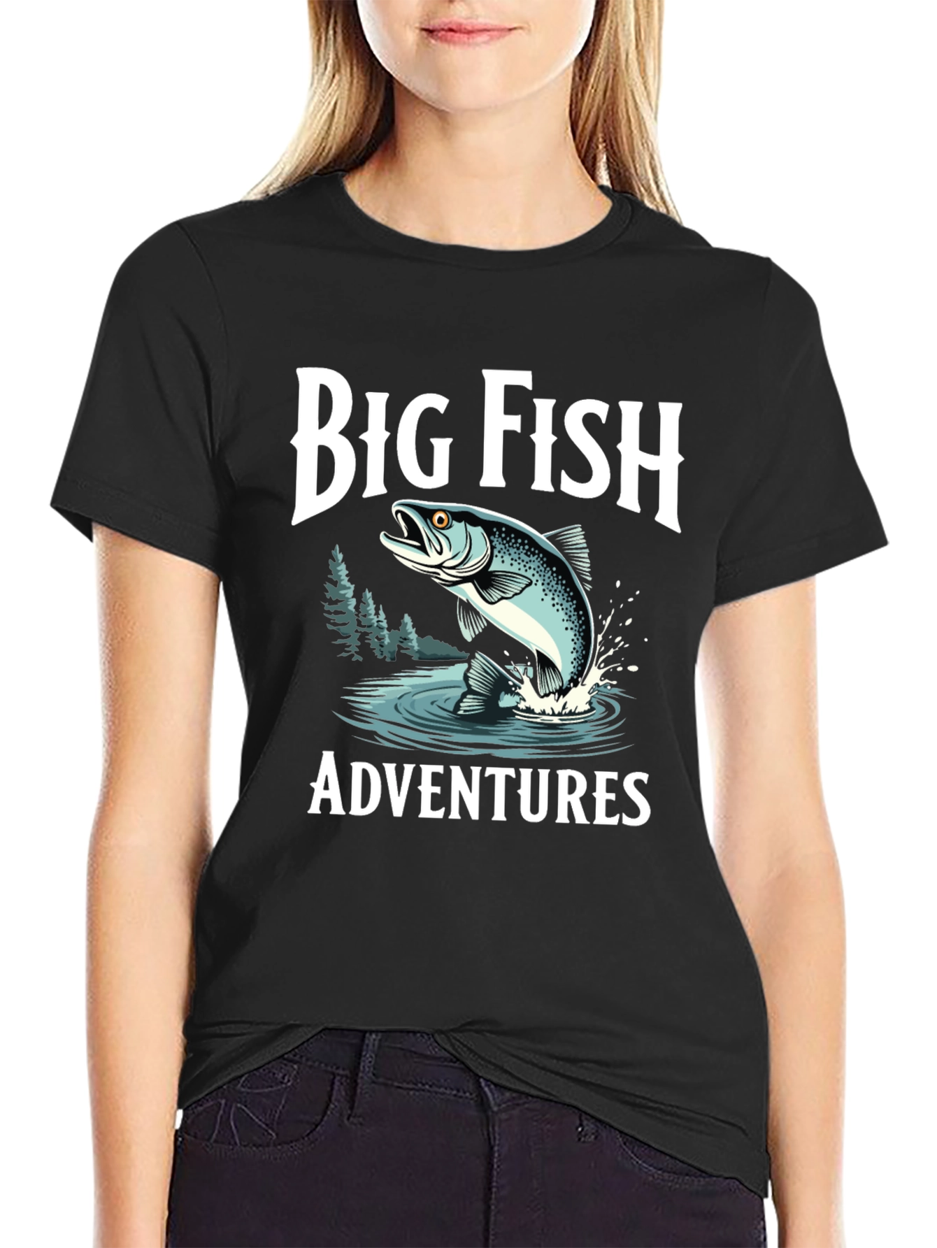 Camiseta Negra Big Fish Adventures para Hombre