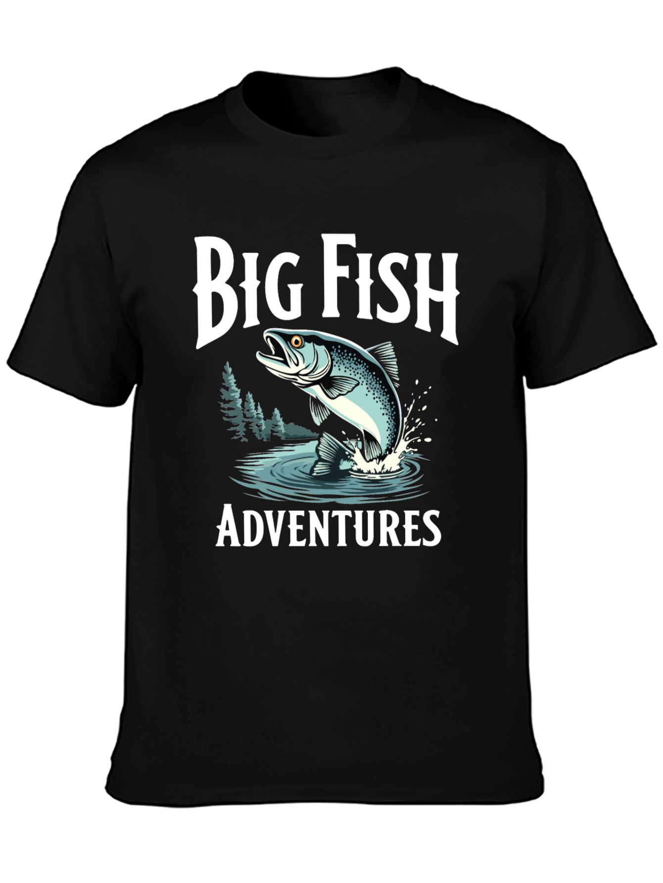 Camiseta Negra Big Fish Adventures para Hombre