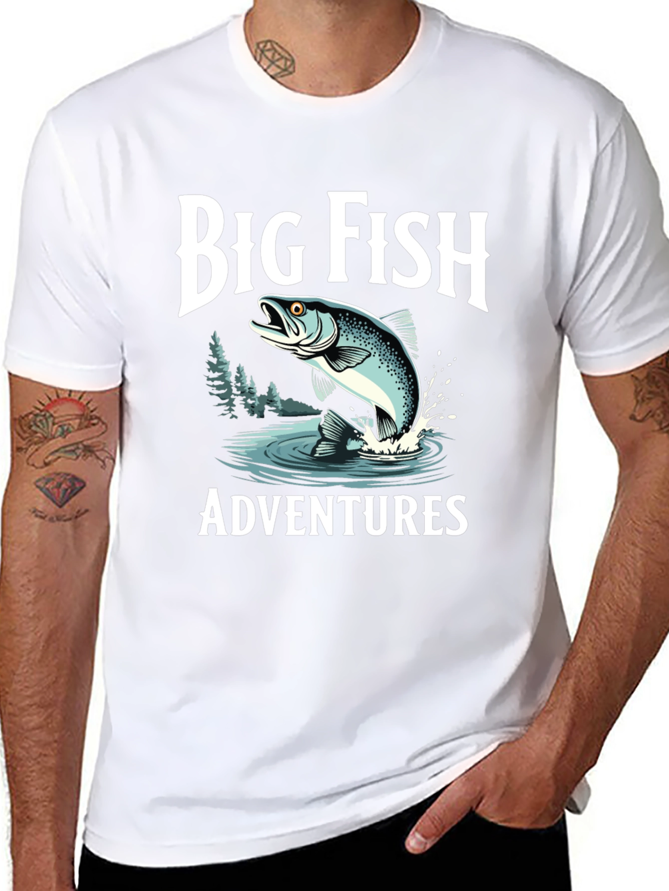 Camiseta Negra Big Fish Adventures para Hombre