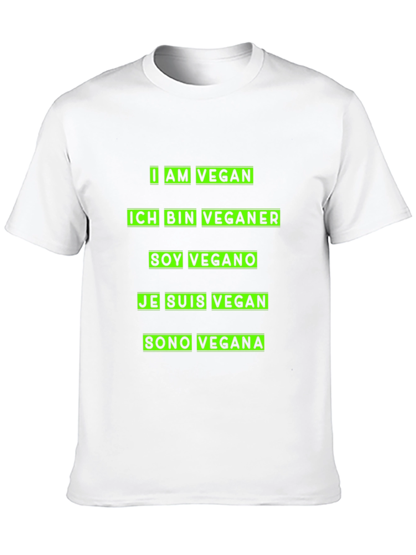 Camiseta Vegana Multilingüe - Diseño Moderno