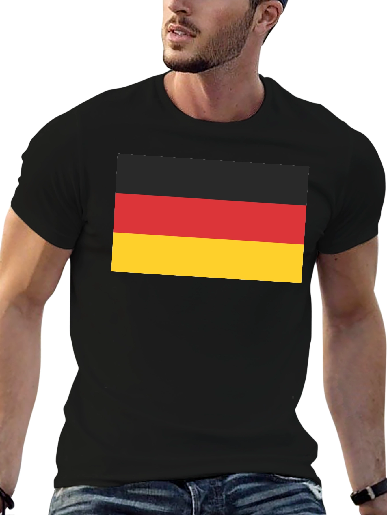 Camiseta Negra con Bandera de Alemania