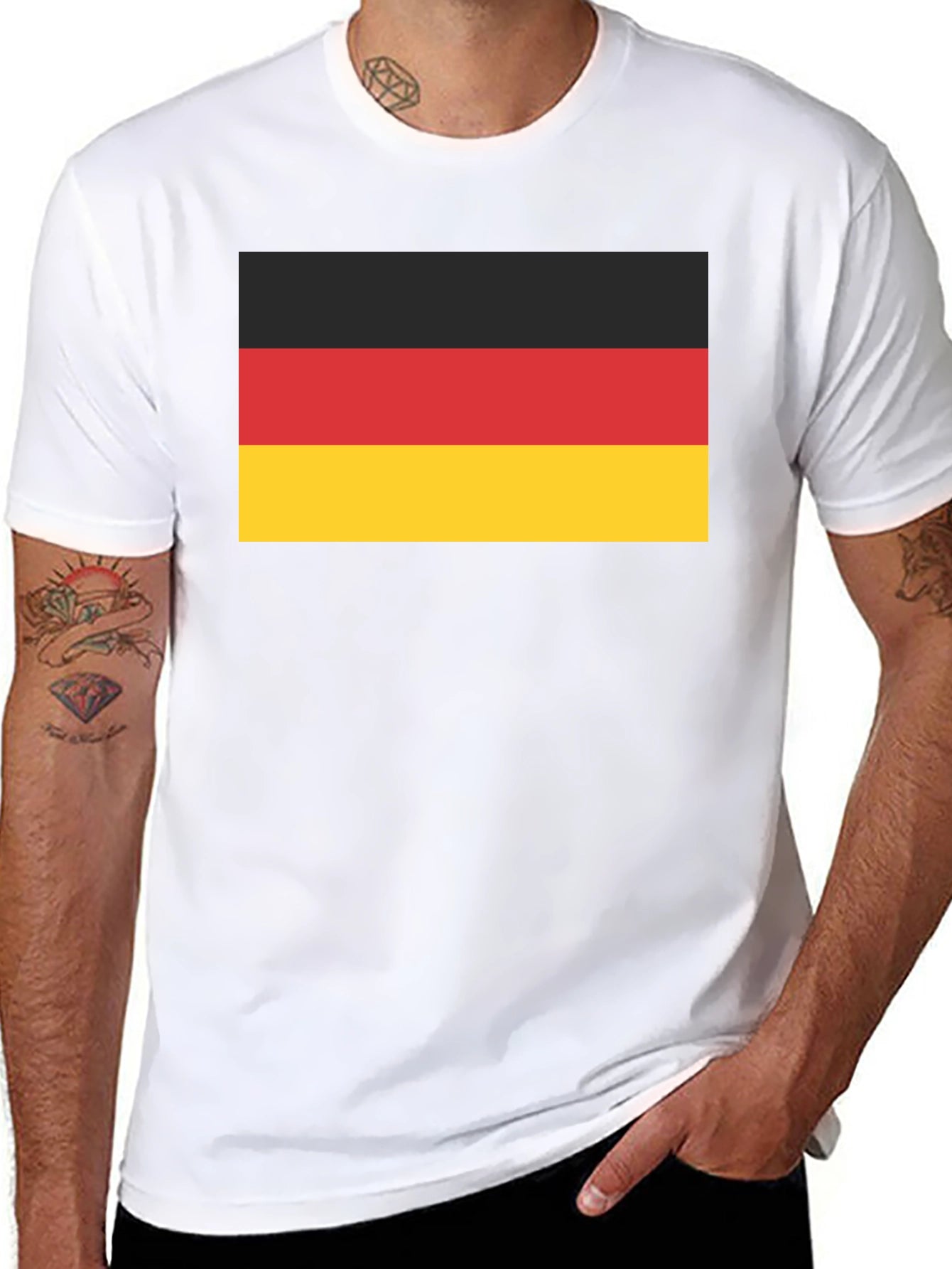 Camiseta Negra con Bandera de Alemania