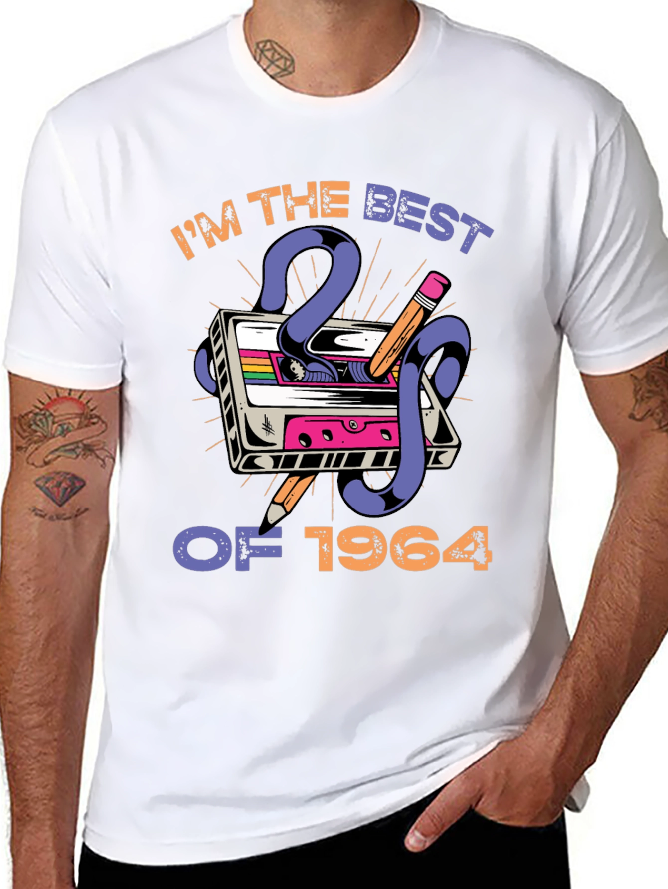 Camiseta retro Nacido en 1964 para hombre