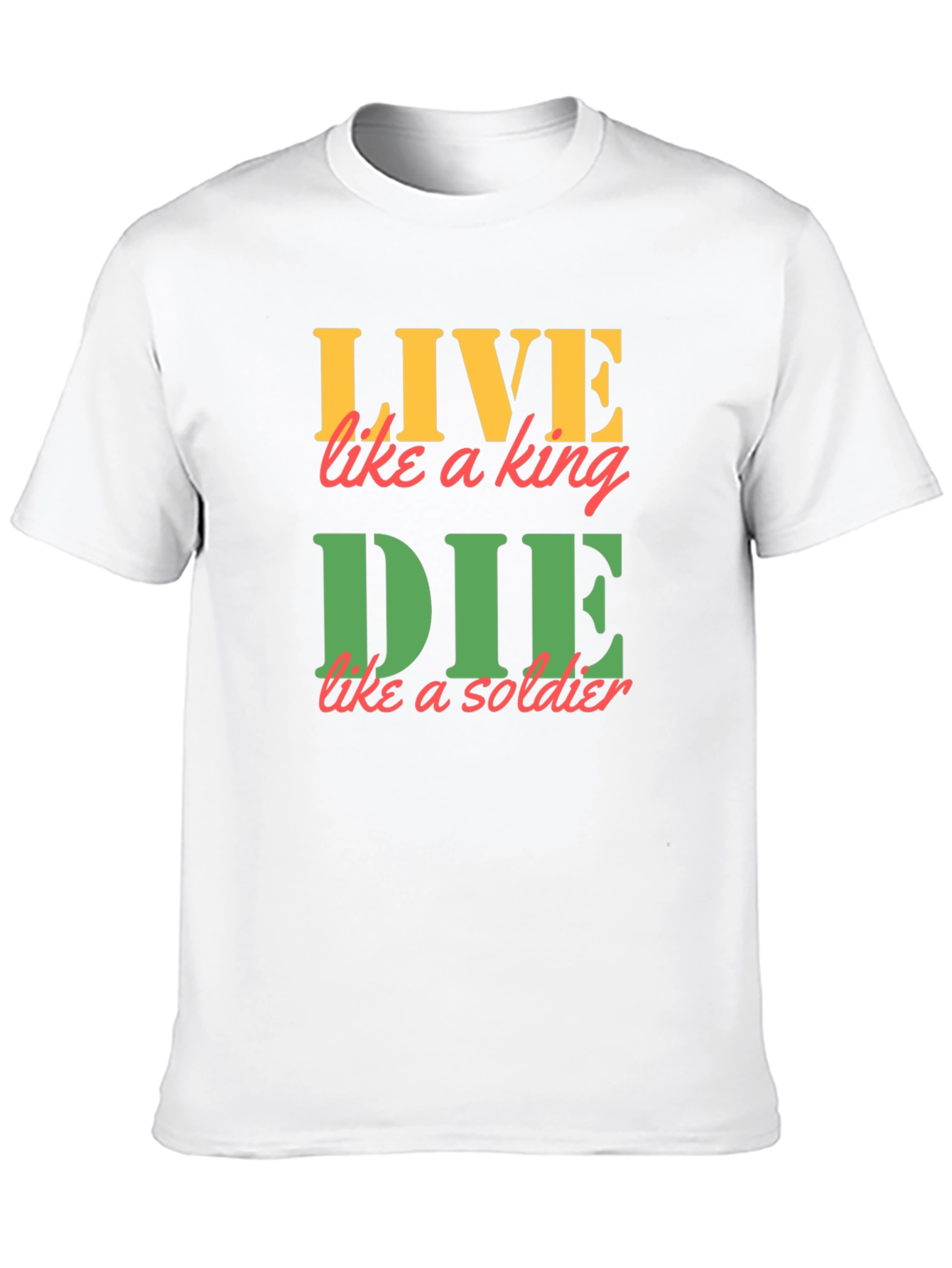 Camiseta Negra con Estampado Vive como Rey