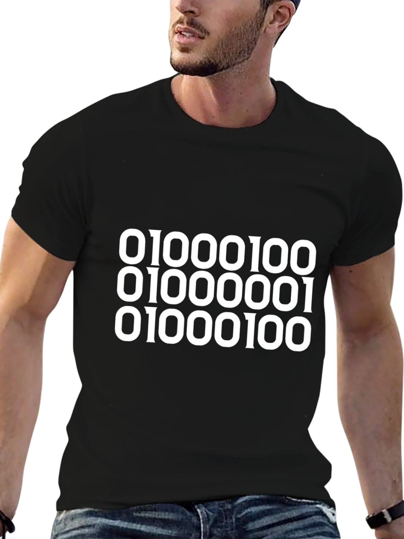 Camiseta Negra Código Binario para Programadores