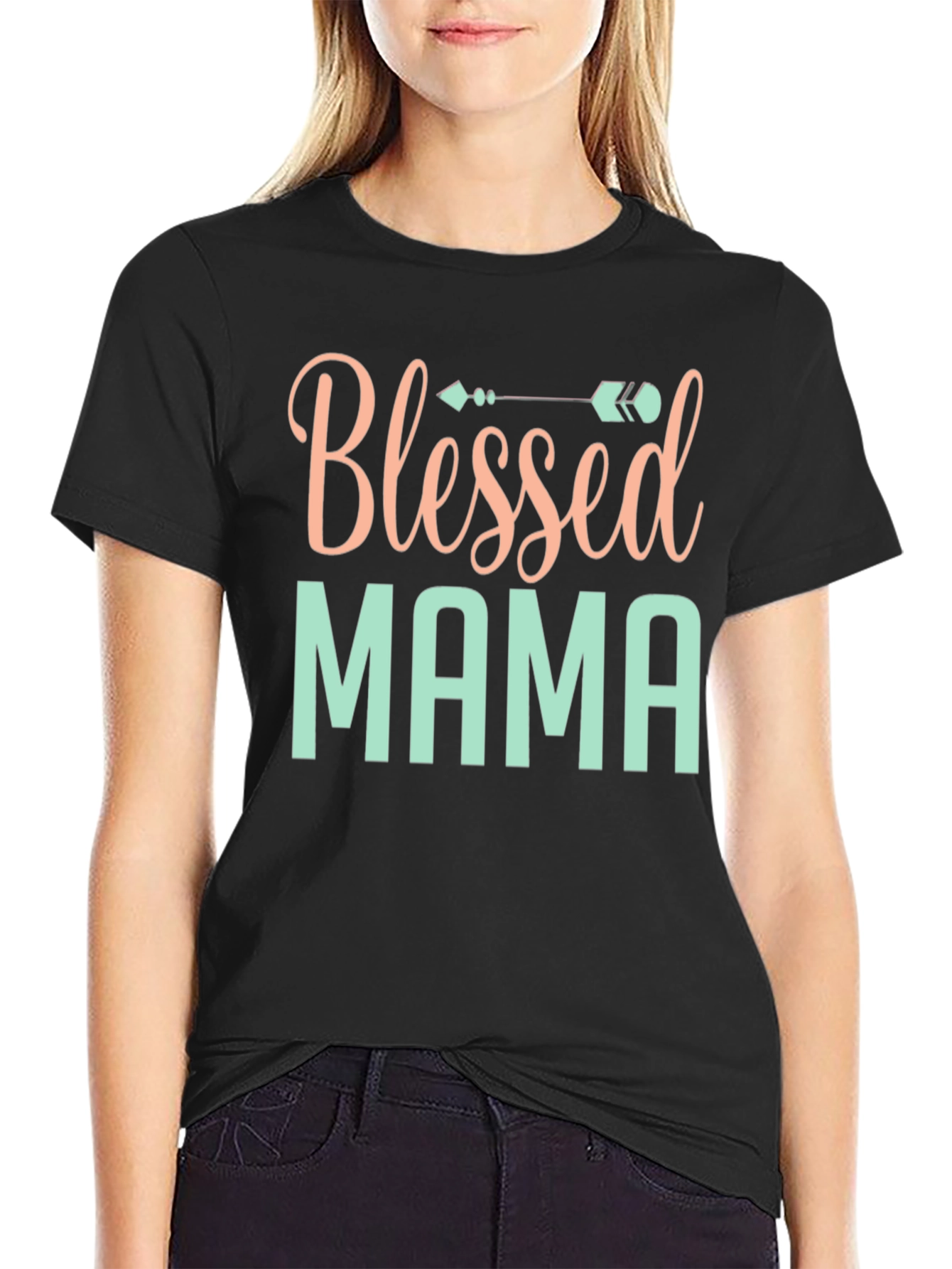 Camiseta Negra Blessed Mama