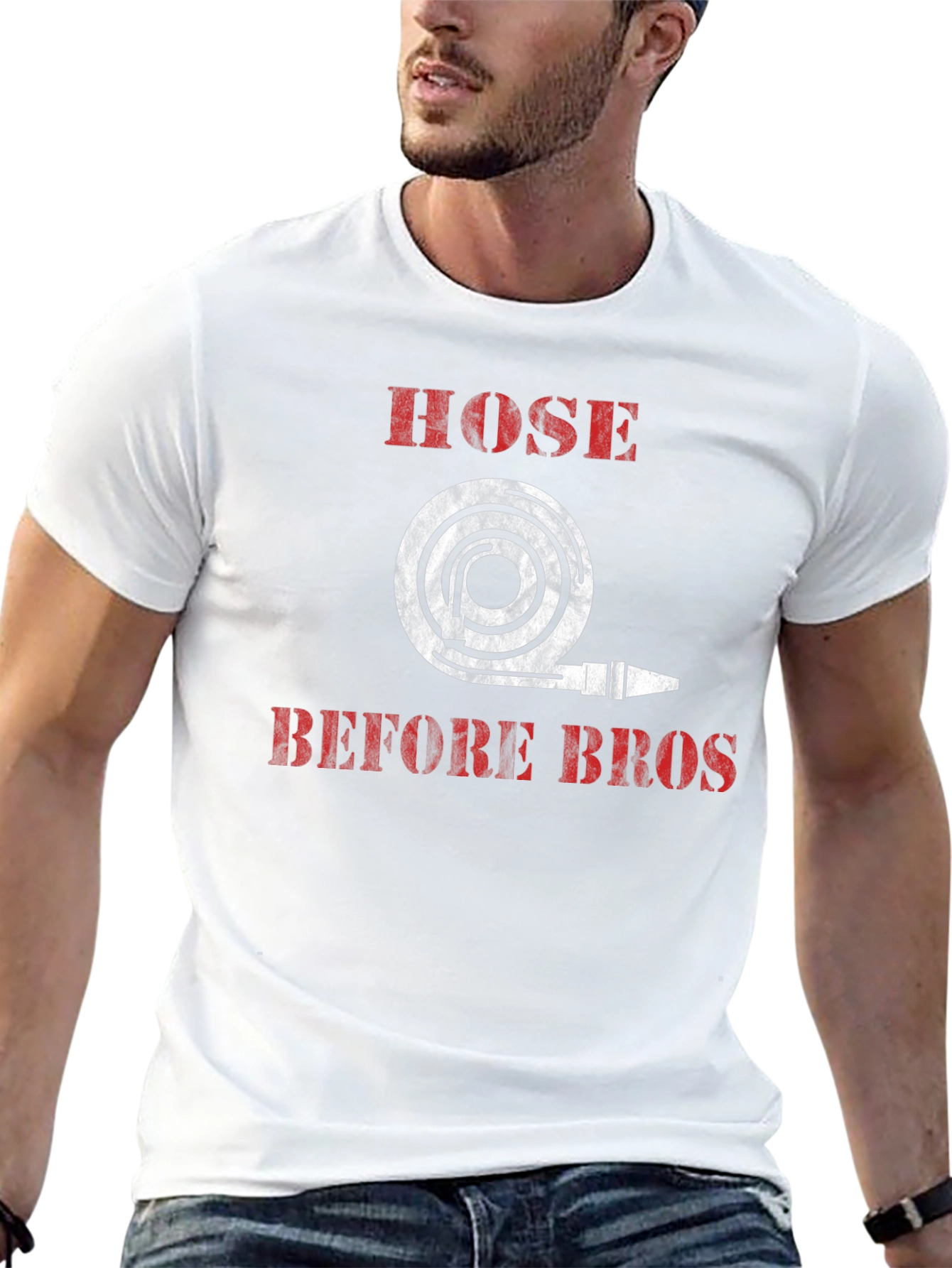 Camiseta Hombre Bombero: Hose Before Bros