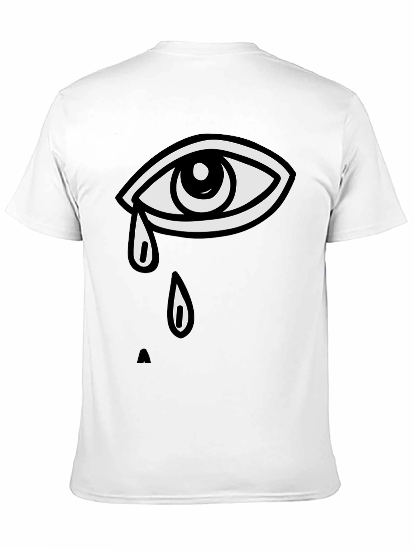 Camiseta Negra con Diseño de Ojo Llorando