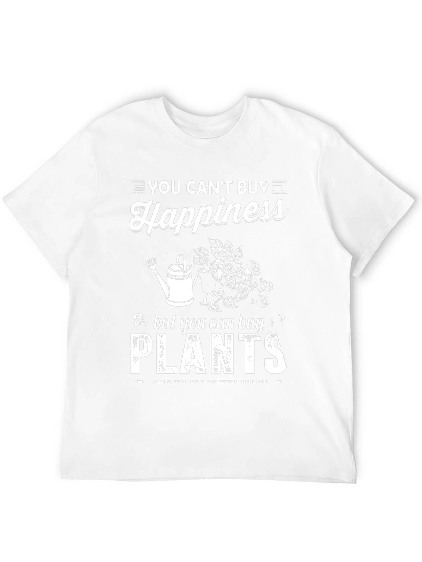 Camiseta Negra: No Puedes Comprar la Felicidad Compra Plantas