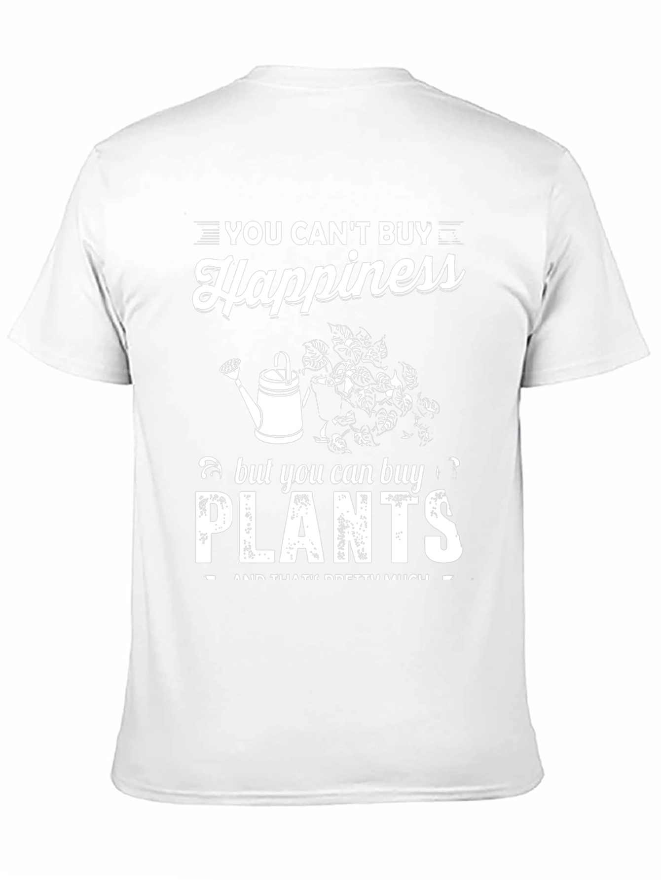 Camiseta Negra: No Puedes Comprar la Felicidad Compra Plantas