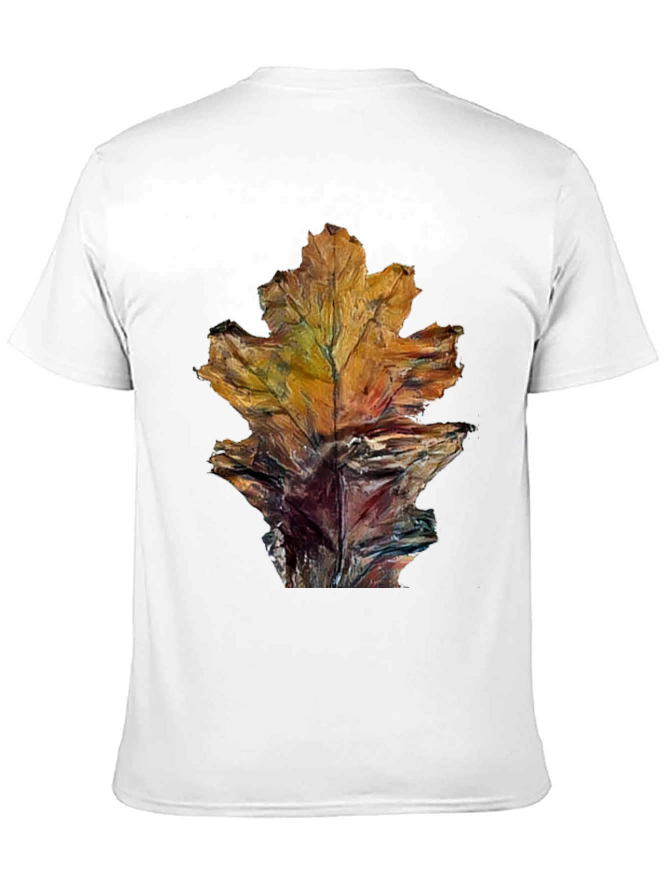 Camiseta Negra con Diseño de Hoja de Otoño