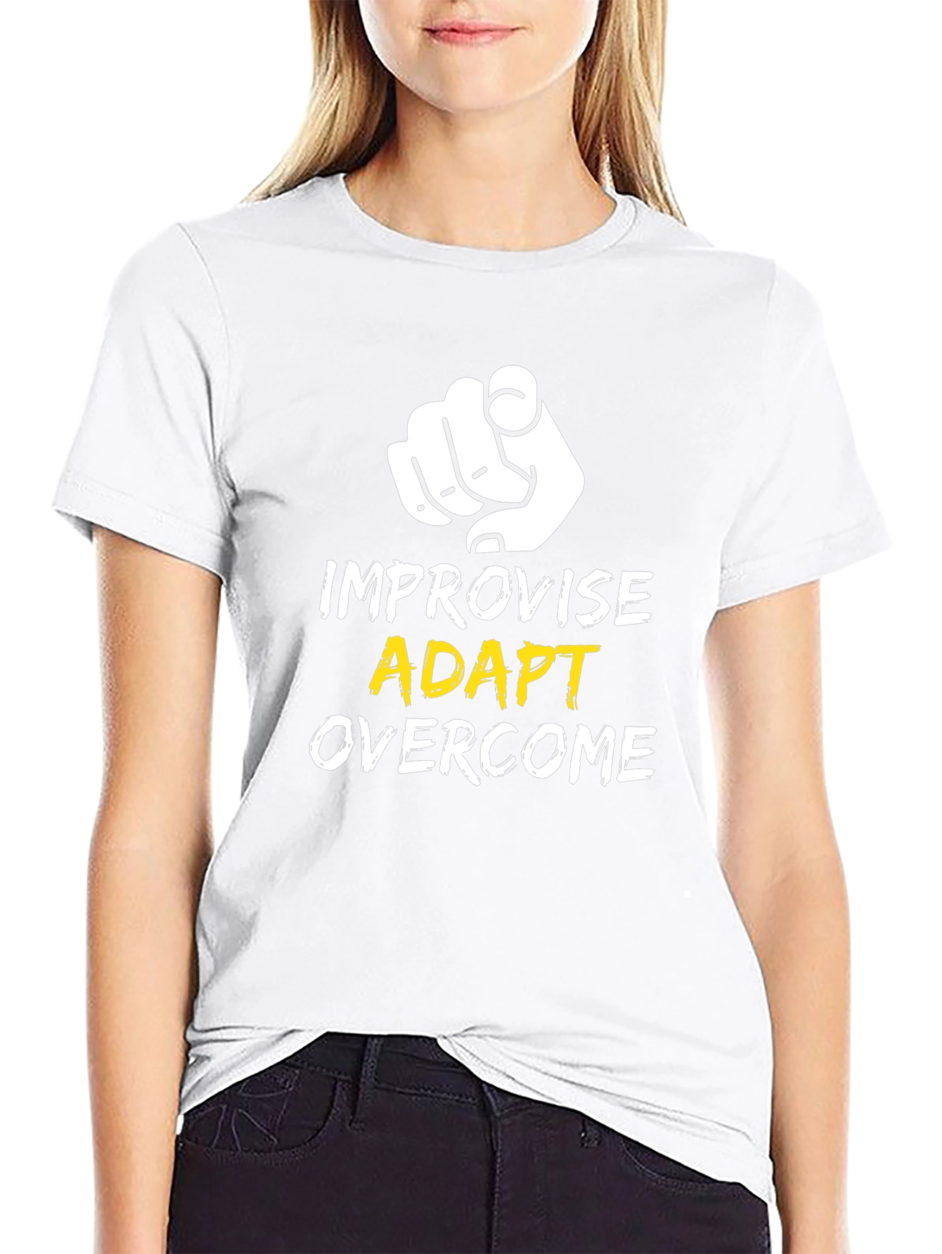 Camiseta Negra: Improvisa Adáptate Supera