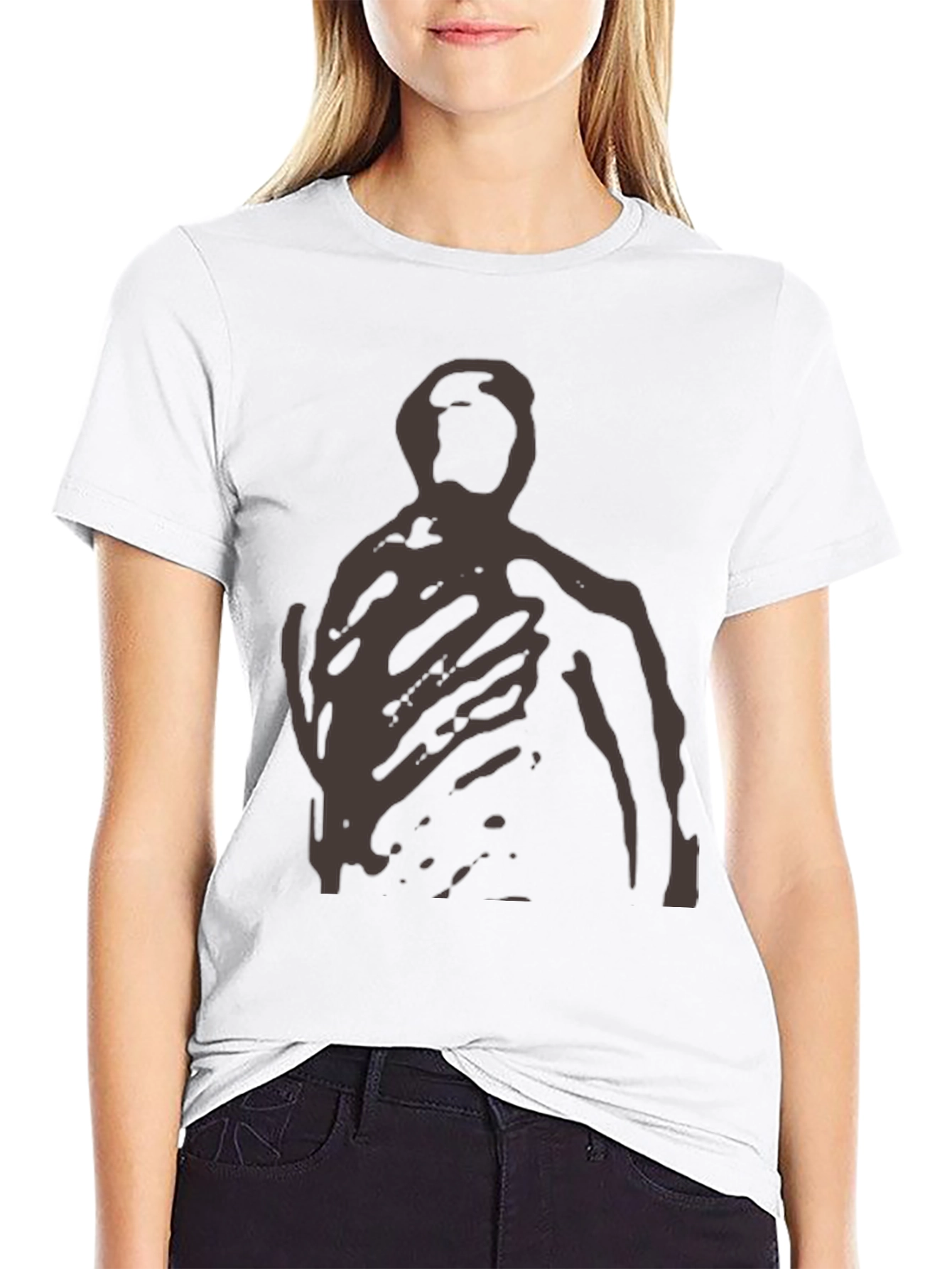 Camiseta Negra con Diseño Abstracto