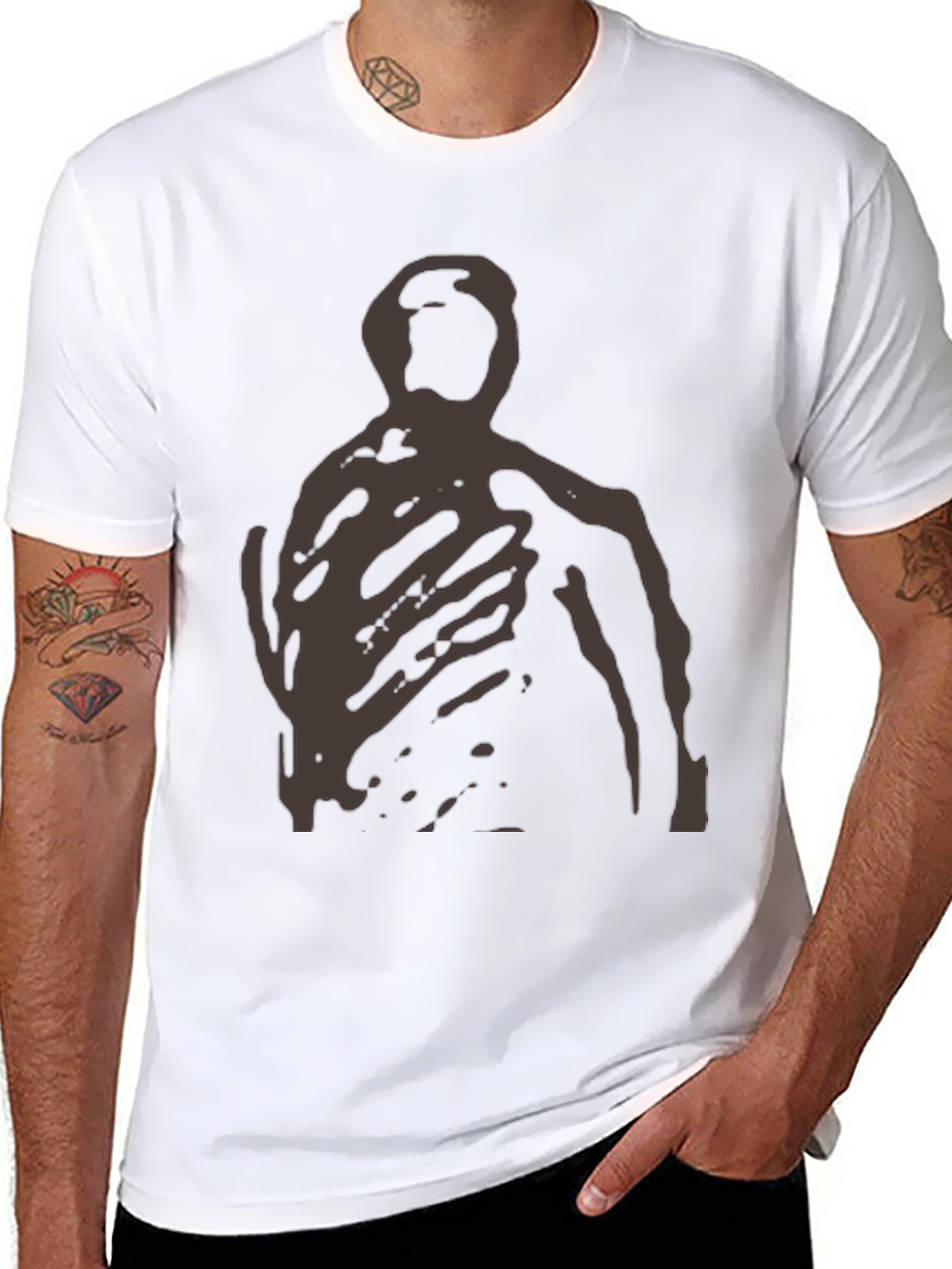 Camiseta Negra con Diseño Abstracto