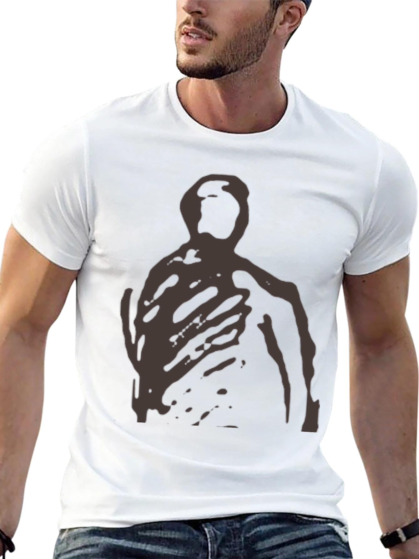 Camiseta Negra con Diseño Abstracto