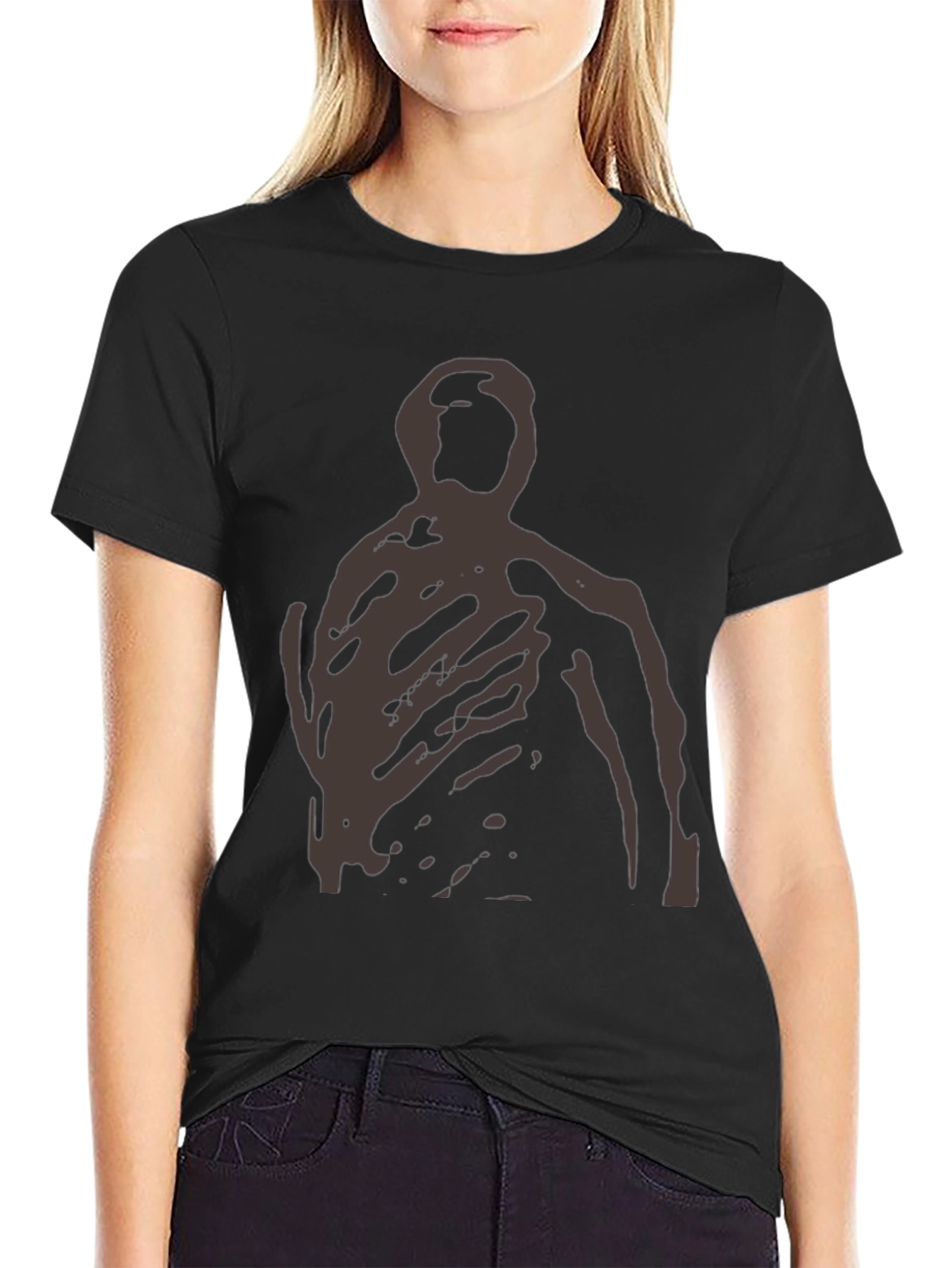 Camiseta Negra con Diseño Abstracto