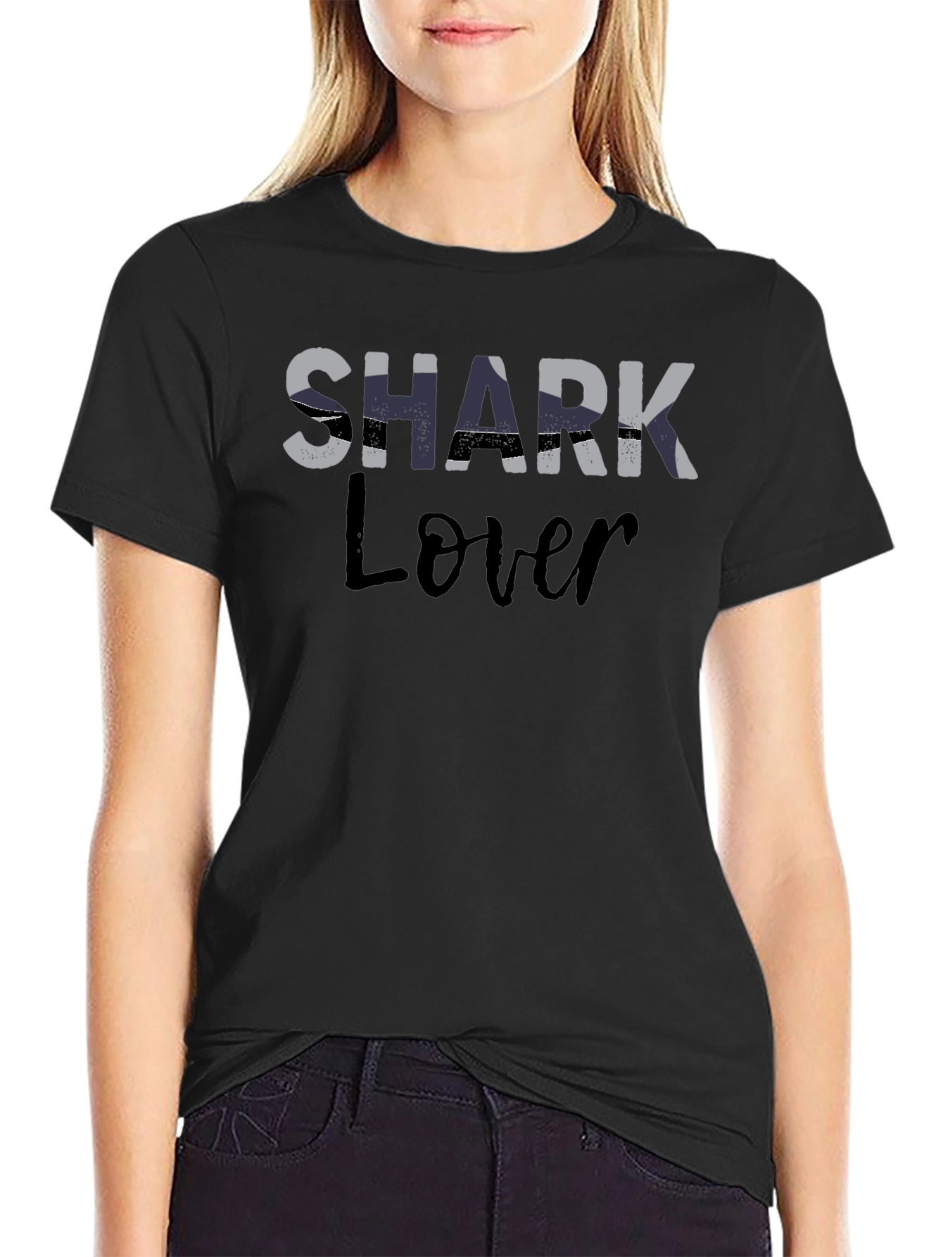 Camiseta Negra Shark Lover para Aficionados a los Tiburones