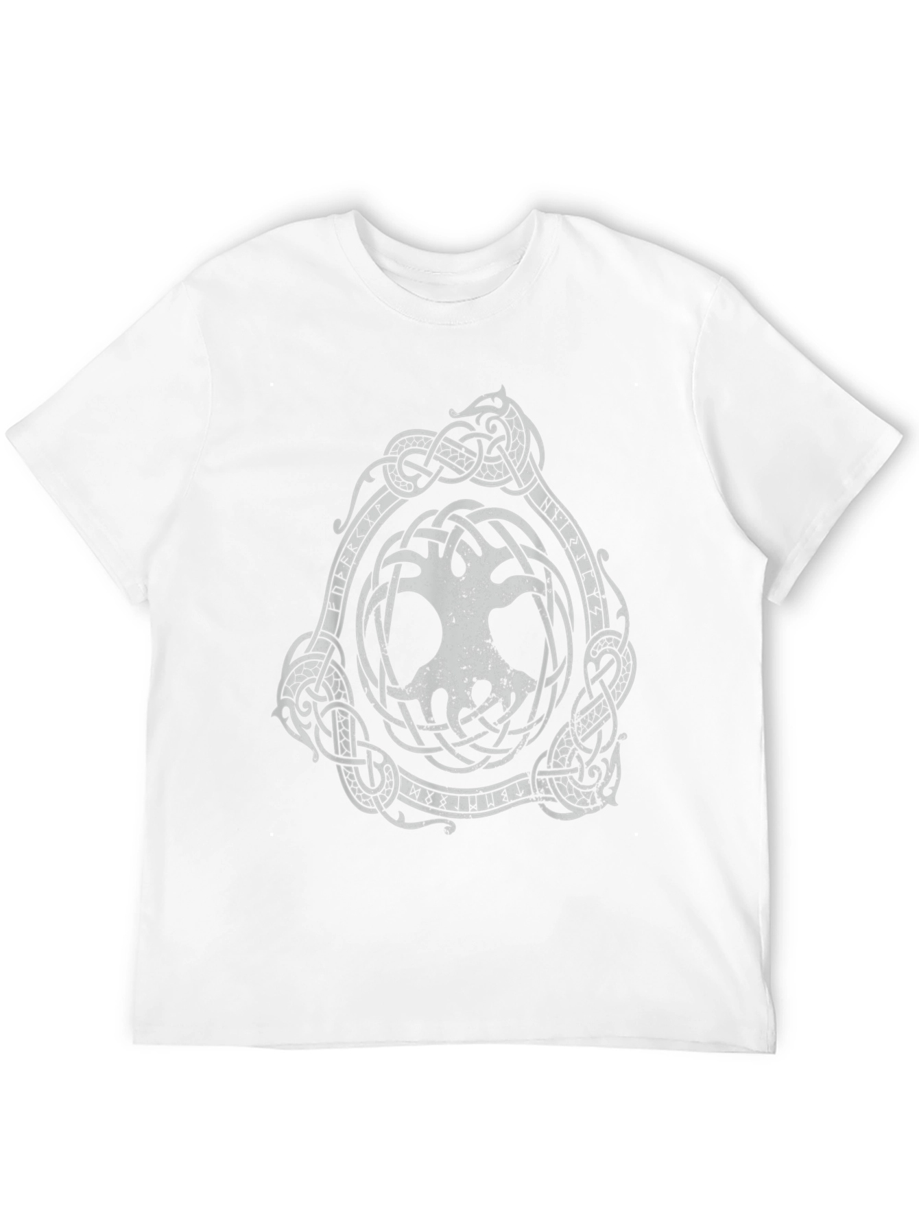 Camiseta Negra con Diseño Vikingo Árbol de la Vida