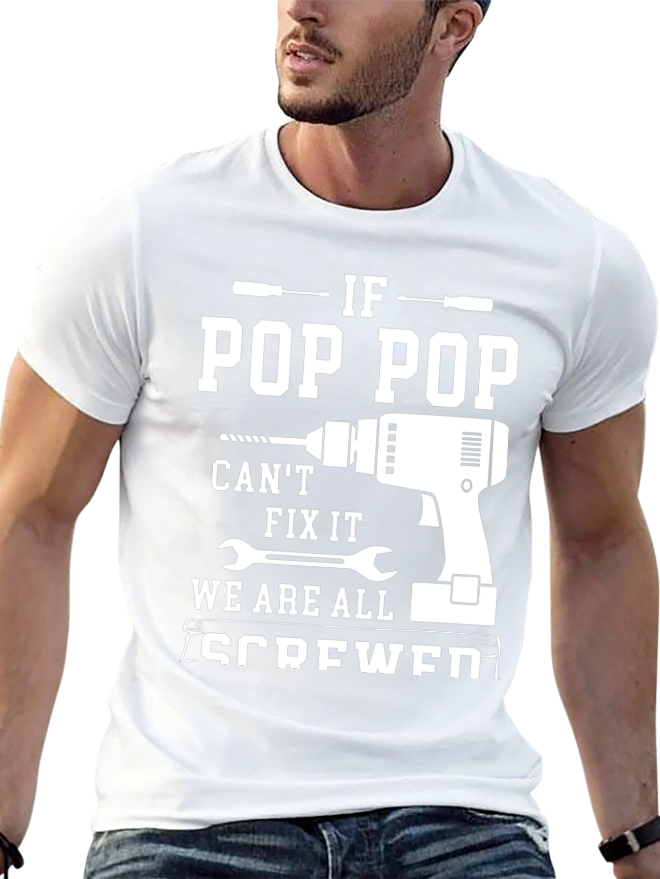 Camiseta Negra If Pop Pop Cant Fix It