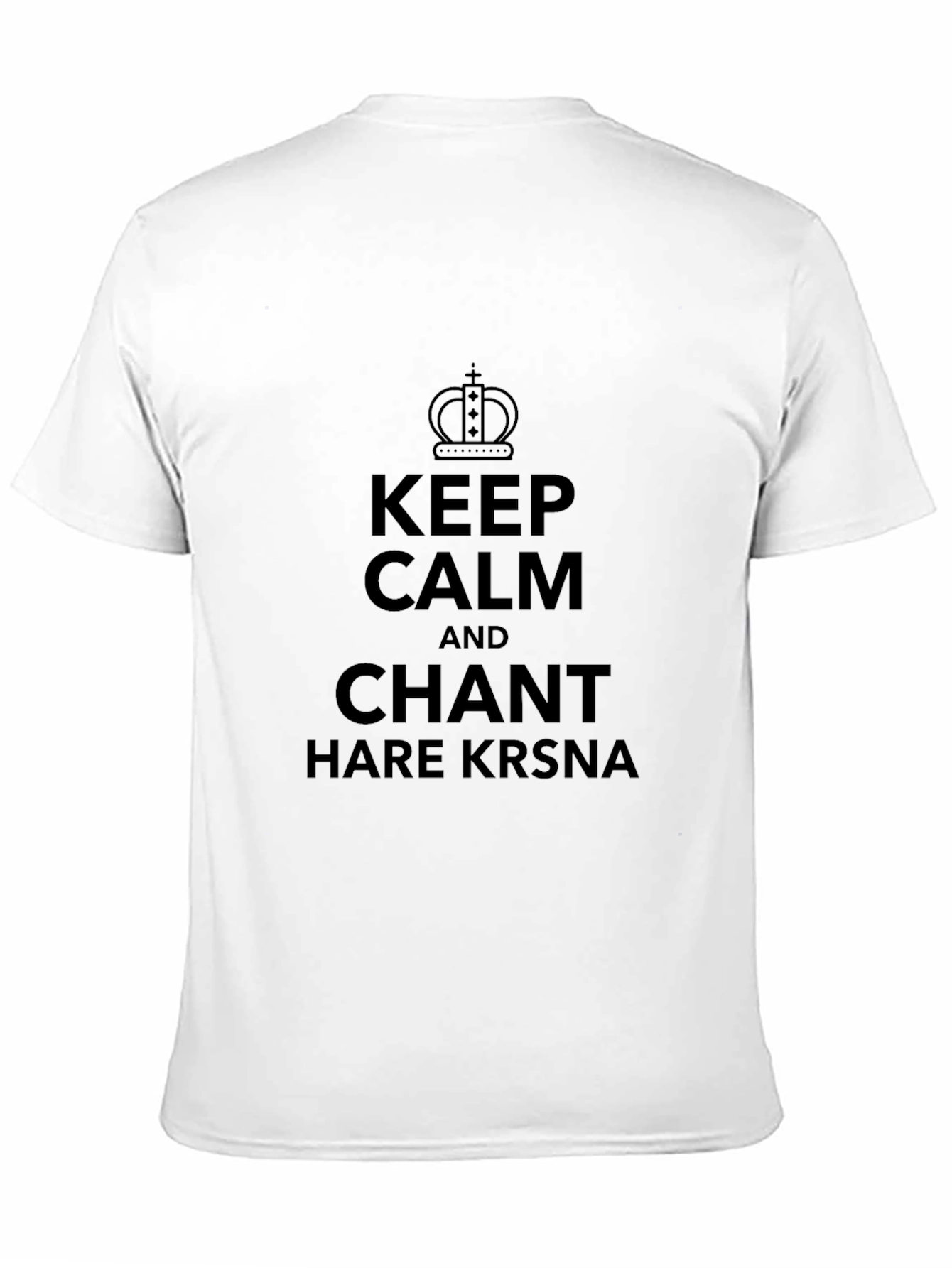 Camiseta Negra: Keep Calm and Chant Hare Krsna