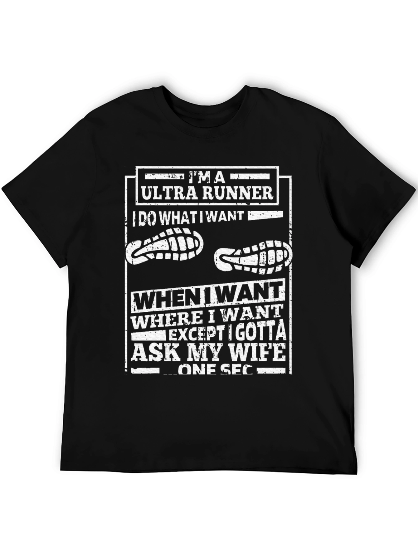 Camiseta Negra Ultra Runner Le Pregunto a Mi Esposa