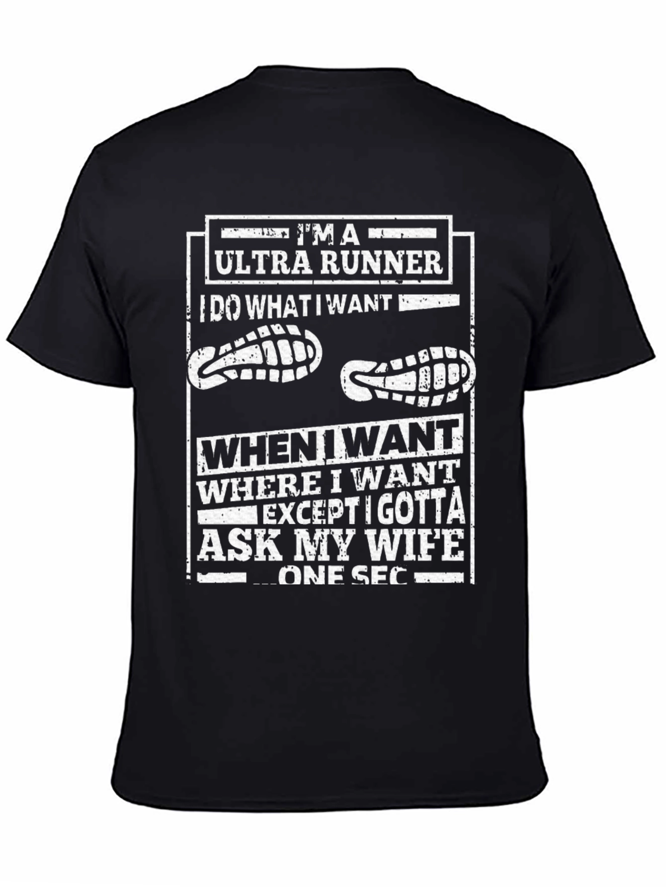 Camiseta Negra Ultra Runner Le Pregunto a Mi Esposa