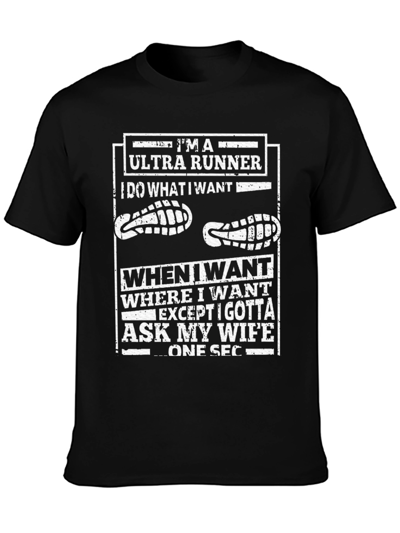 Camiseta Negra Ultra Runner Le Pregunto a Mi Esposa