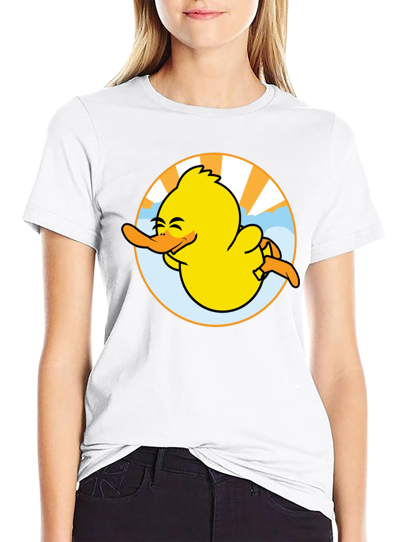 Camiseta Negra Pato Sonriente