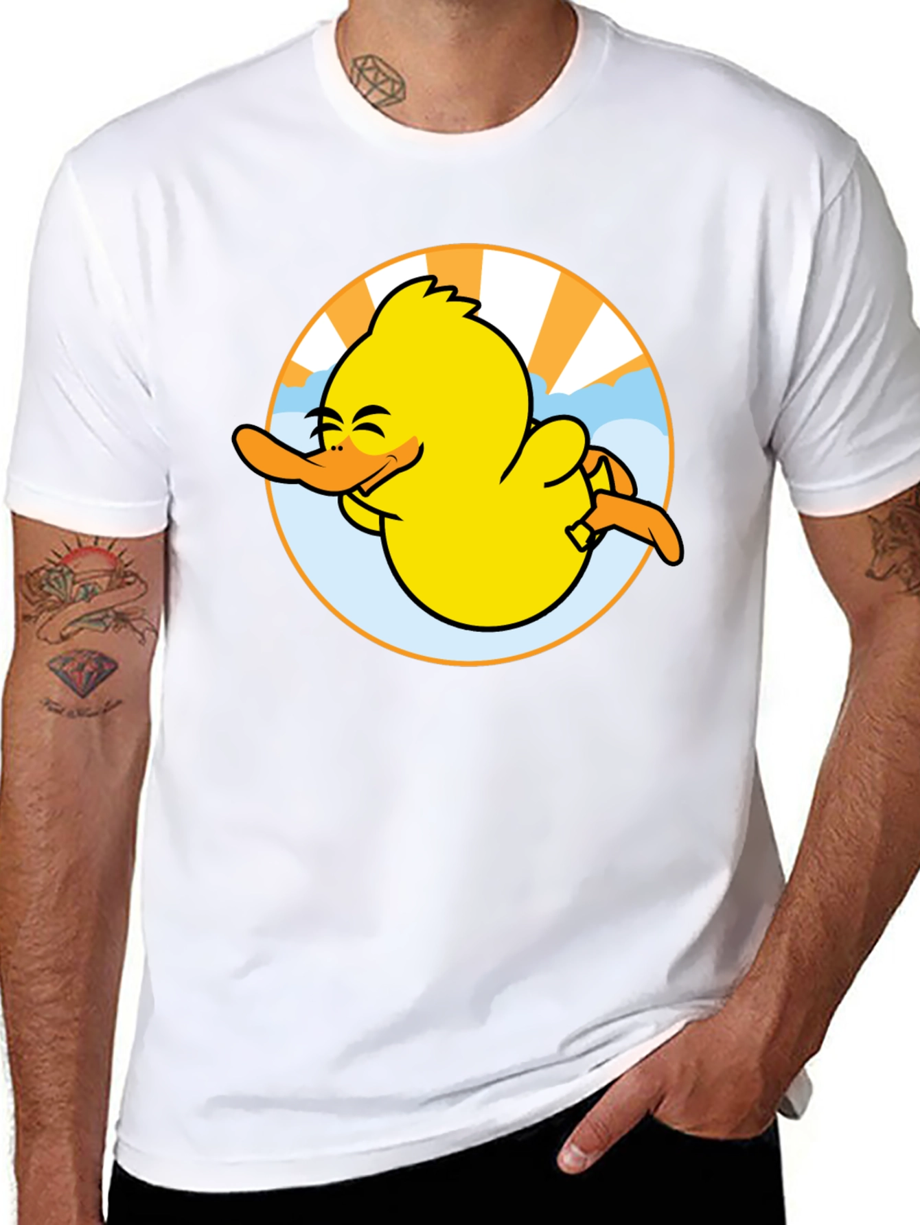 Camiseta Negra Pato Sonriente