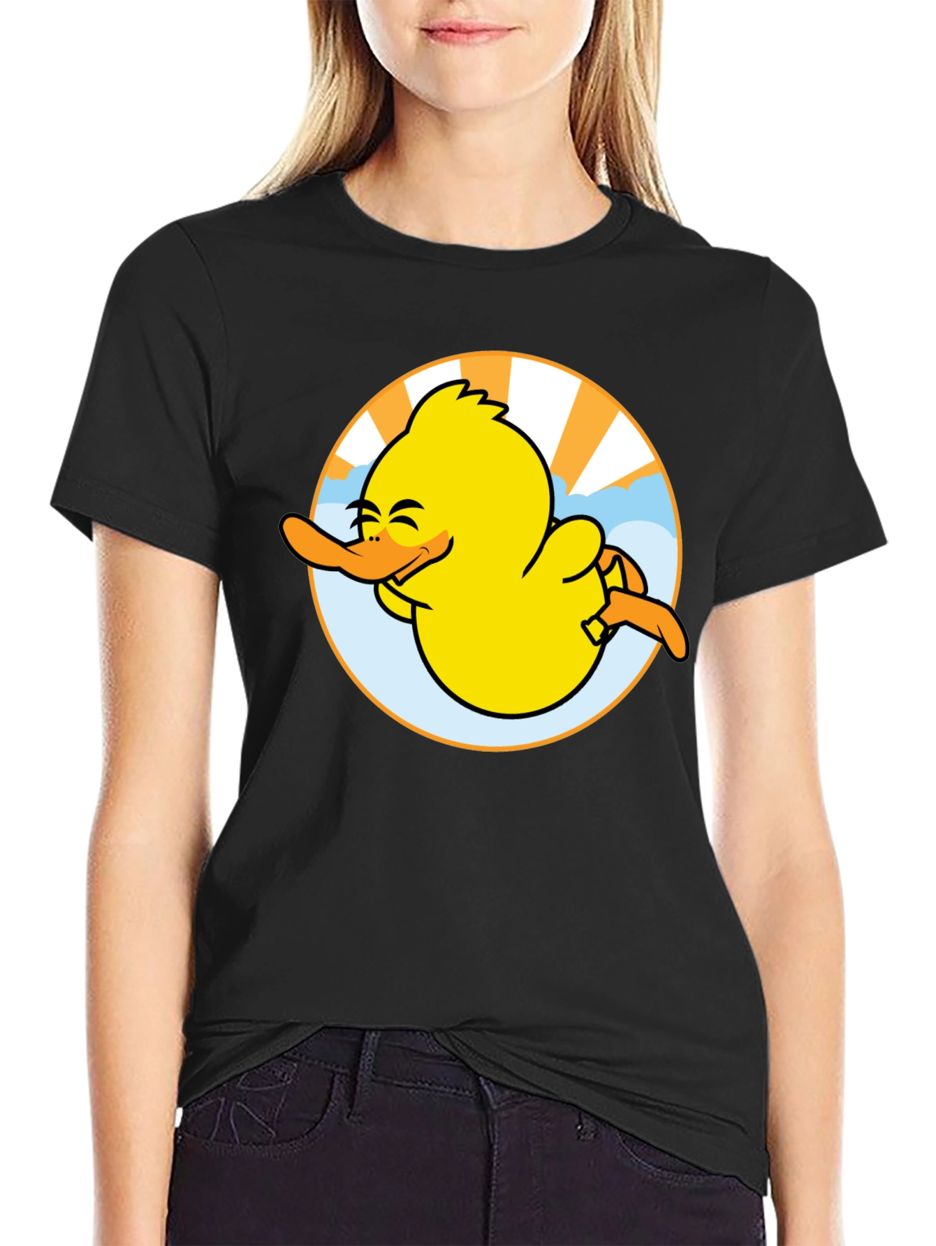 Camiseta Negra Pato Sonriente
